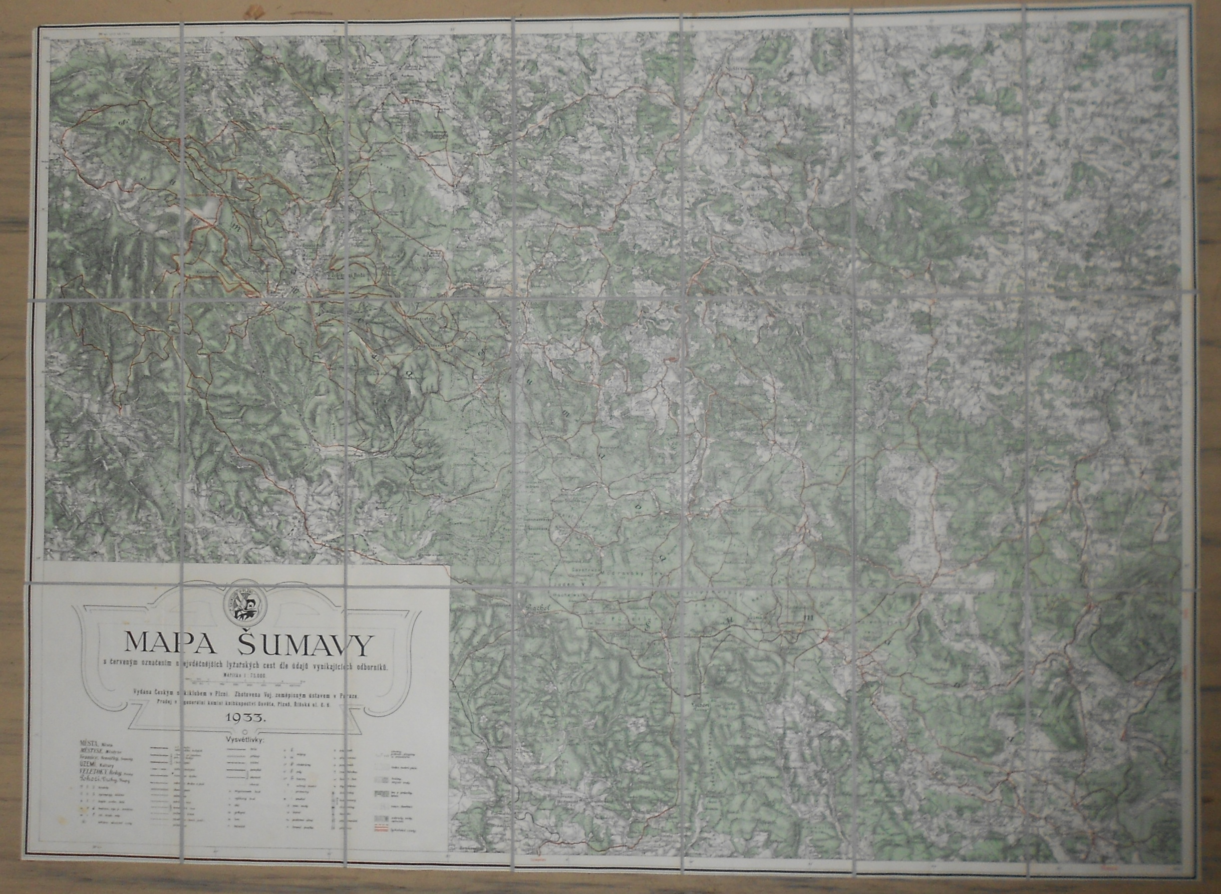 Mapa Šumava 1933 1:75000