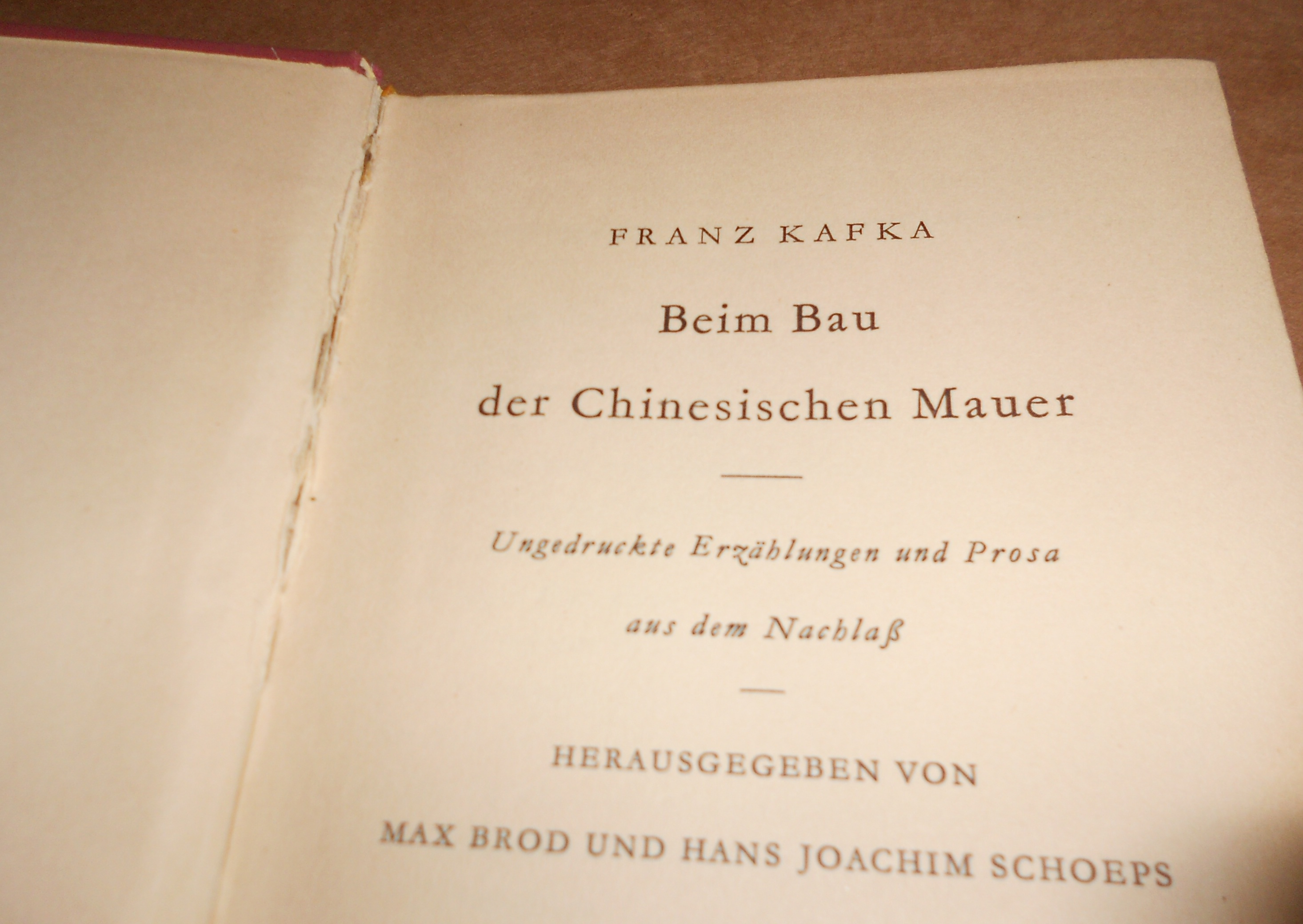 Franz Kafka: Beim Bau der Chinesischen Mauer