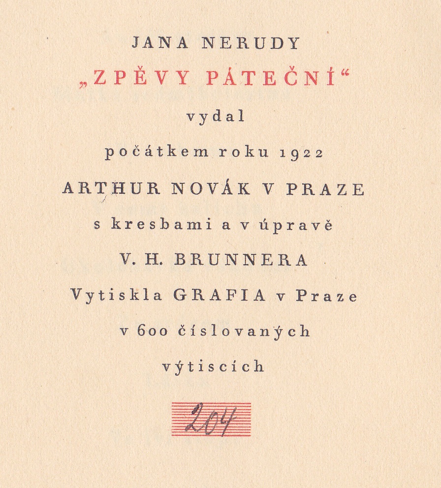 Jan Neruda: Zpěvy páteční