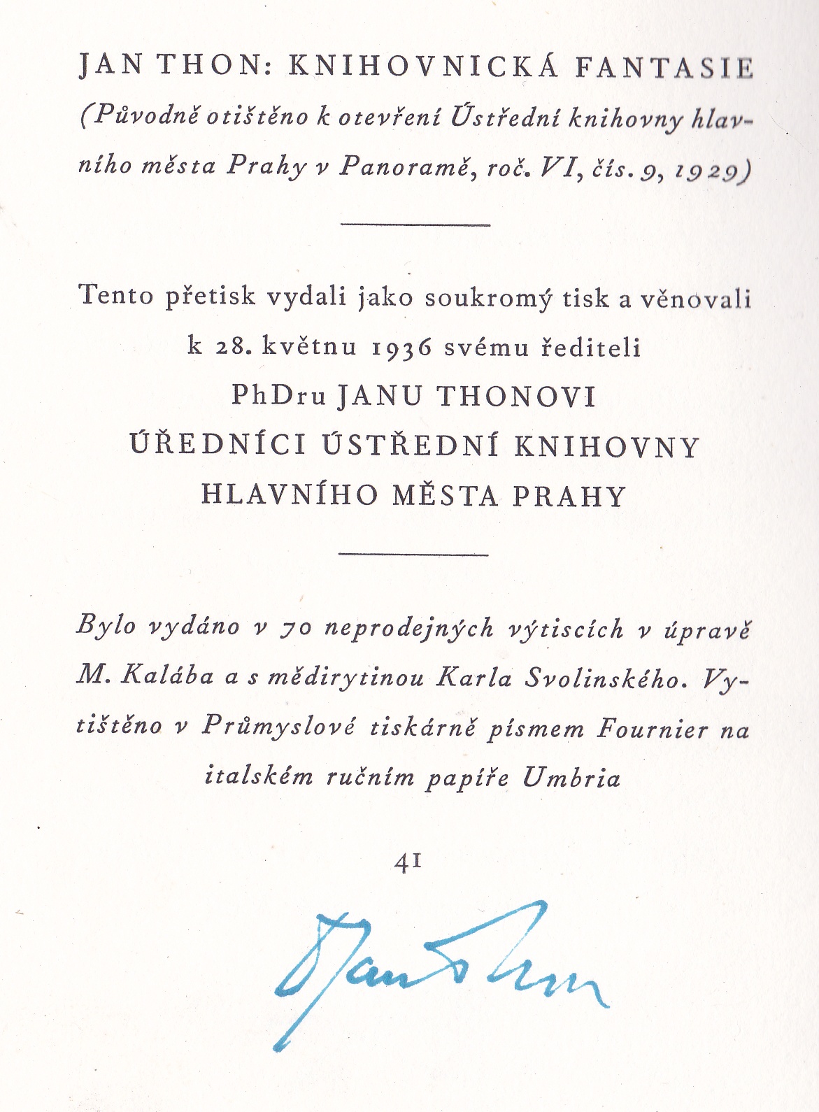 Jan Thon: Knihovnická fantasie