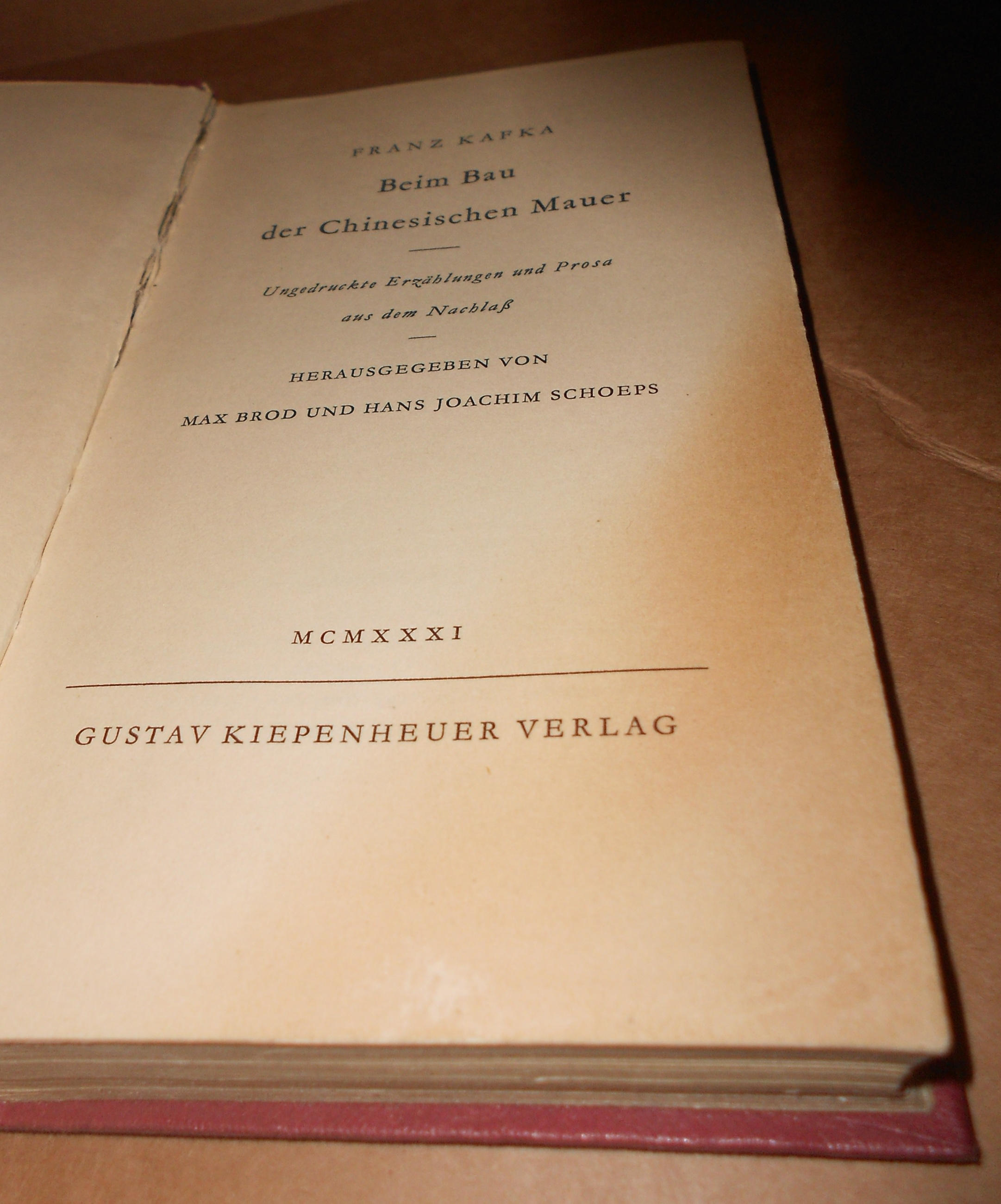 Franz Kafka: Beim Bau der Chinesischen Mauer