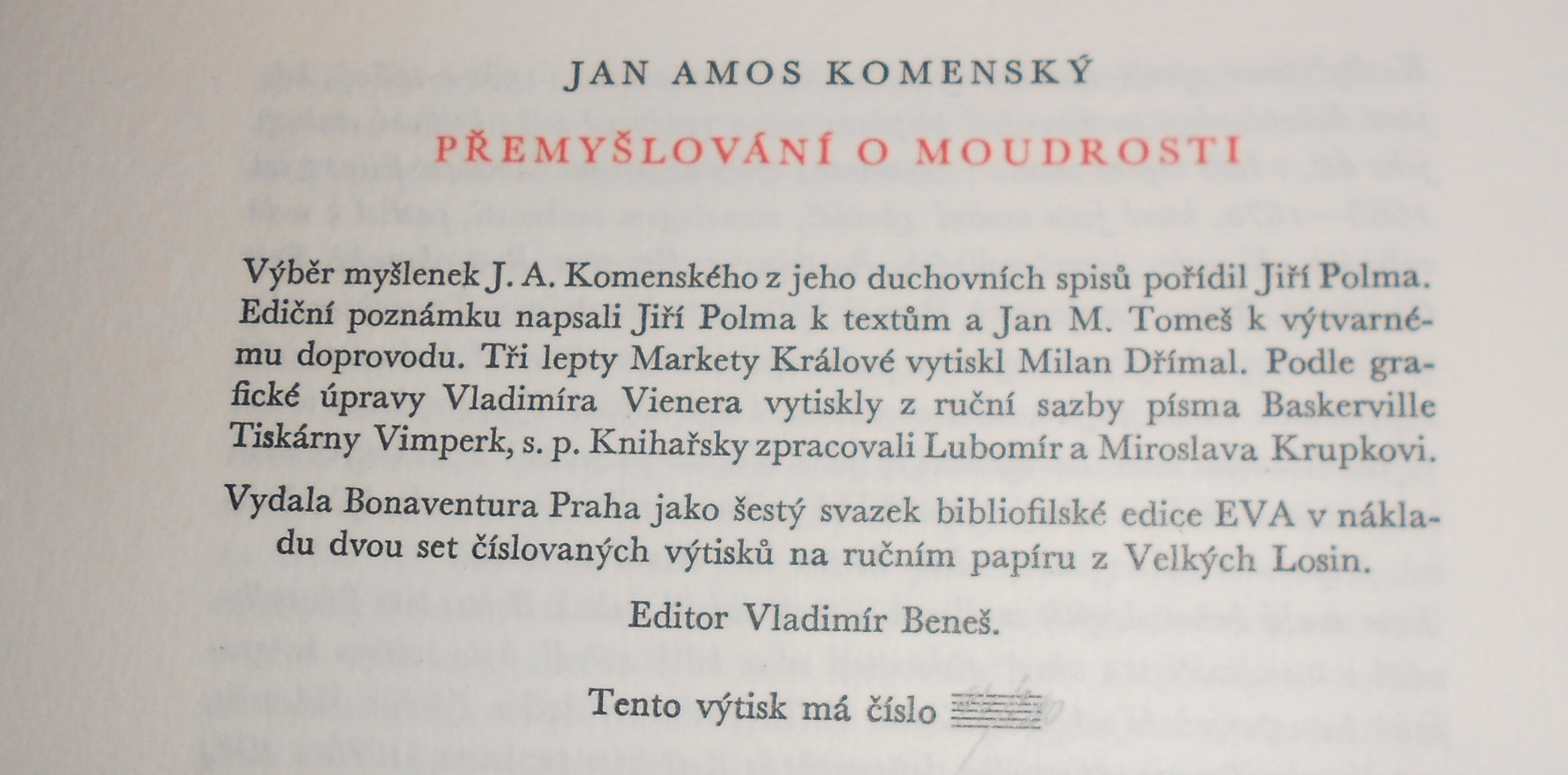 J.A.Komenský: Přemyšlování o moudrosti