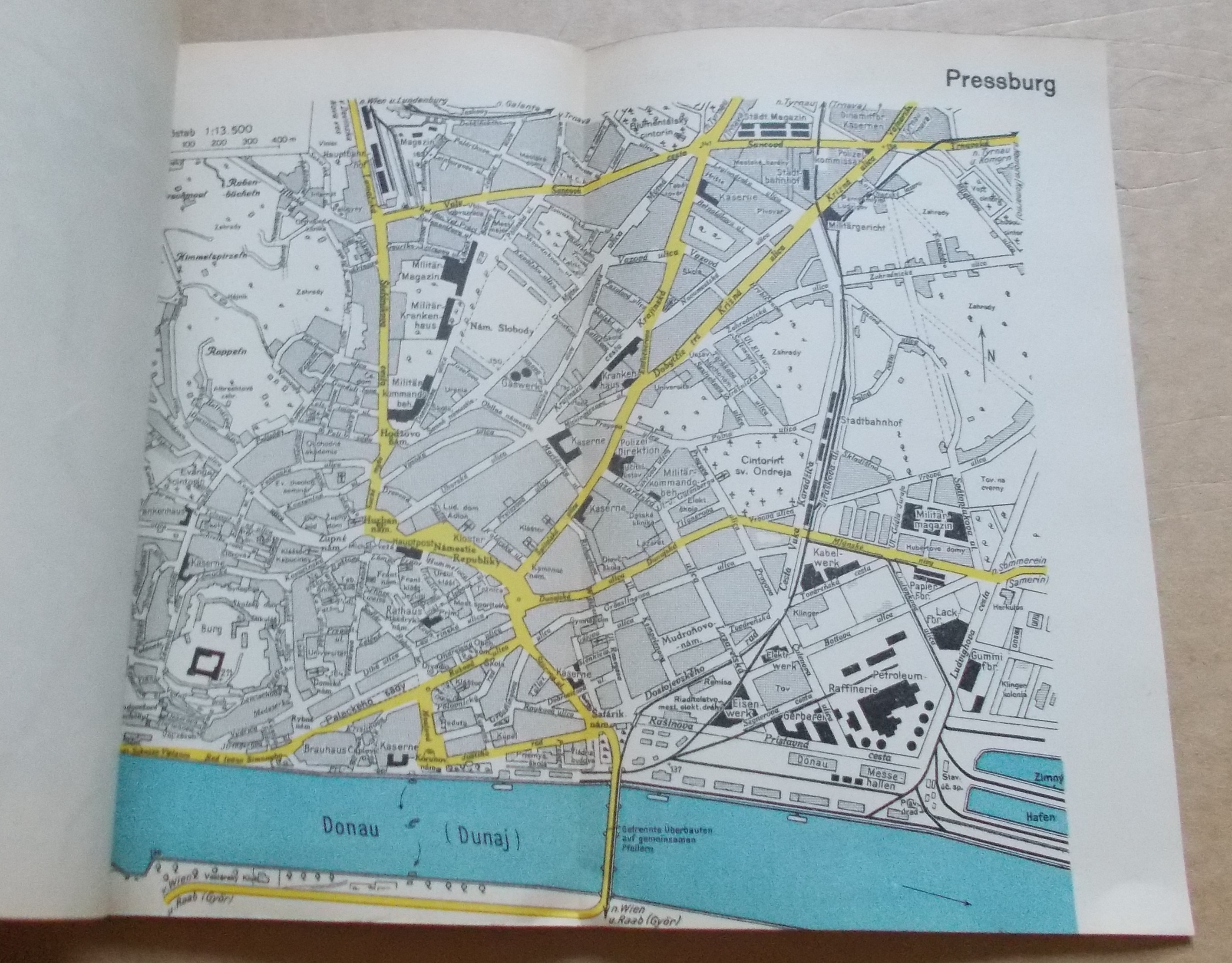 Durchfahrtspläne von Orten in der Tschechoslowakei