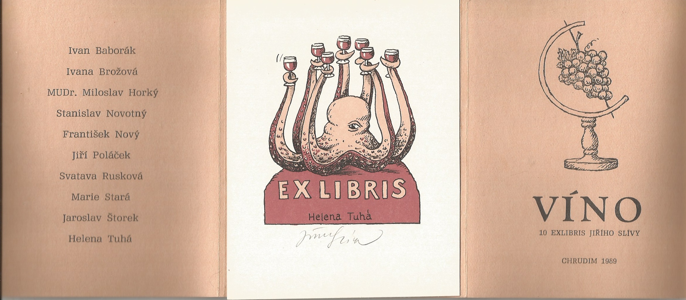 Jiří Slíva: Víno - soubor 10 exlibris