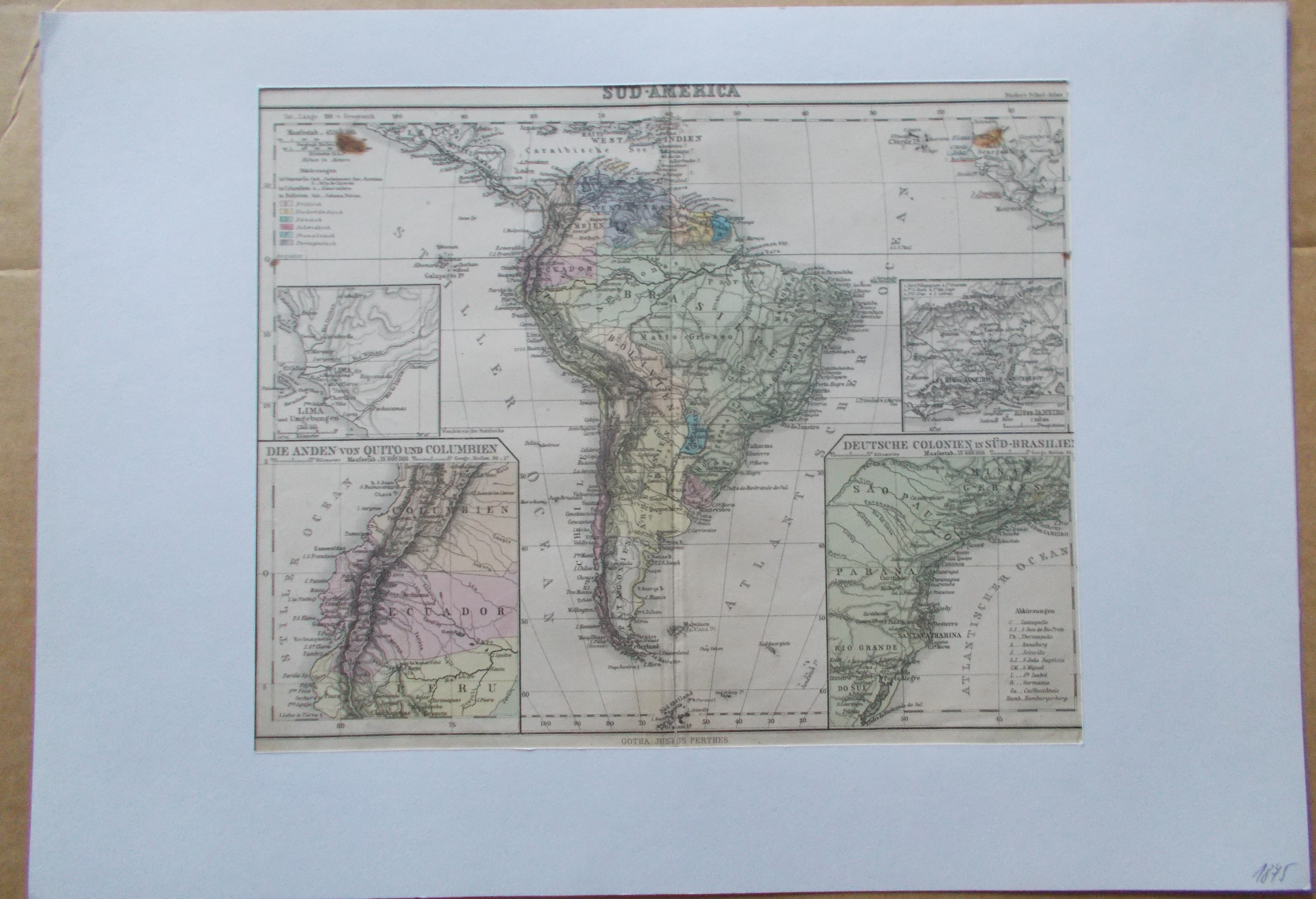 mapa Süd-Amerika; Jižní Amerika