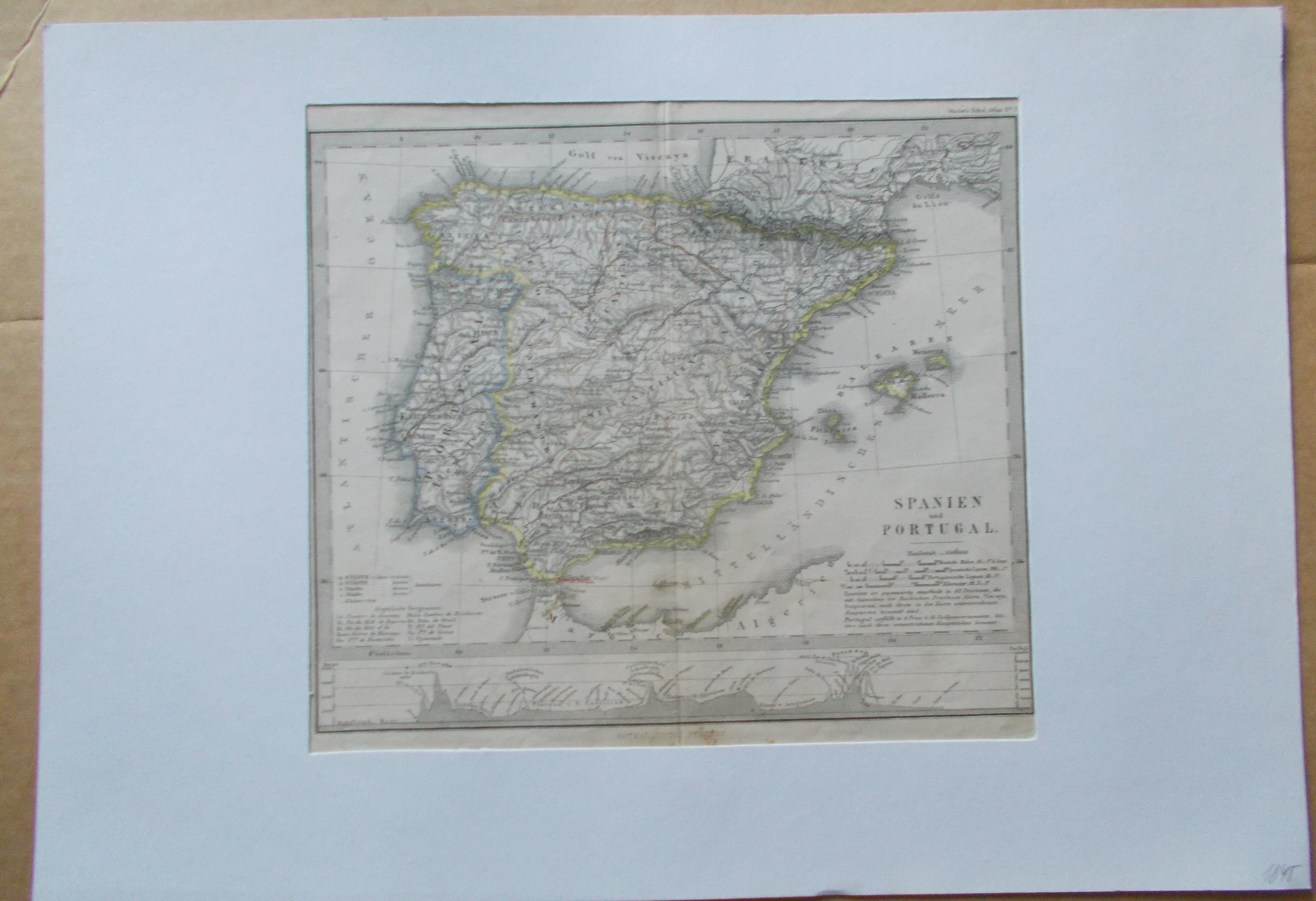 mapa Spanien und Portugal; španělsko a Portugalsko