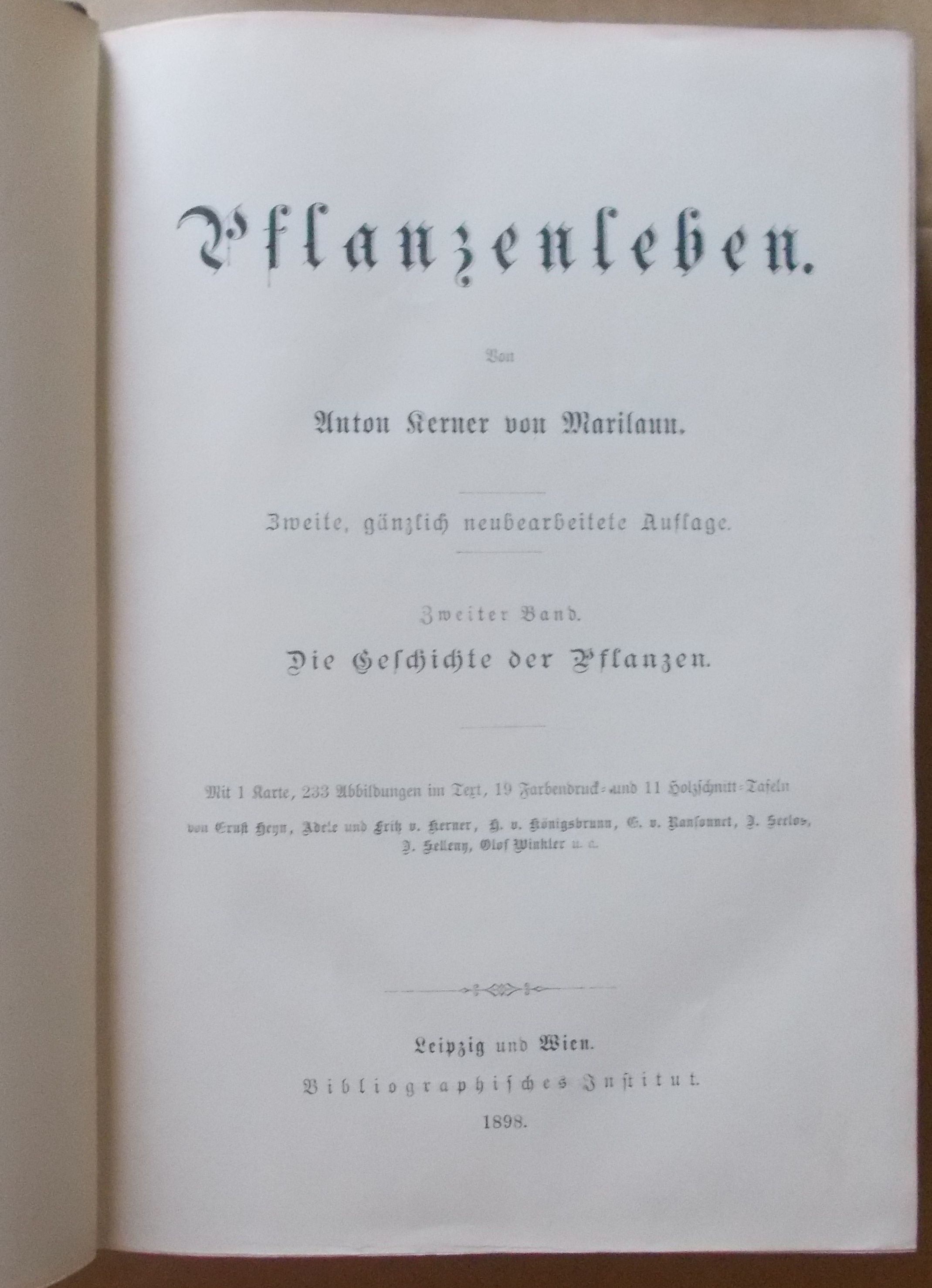 Anton Kerner von Marilann: Pflanzenleben