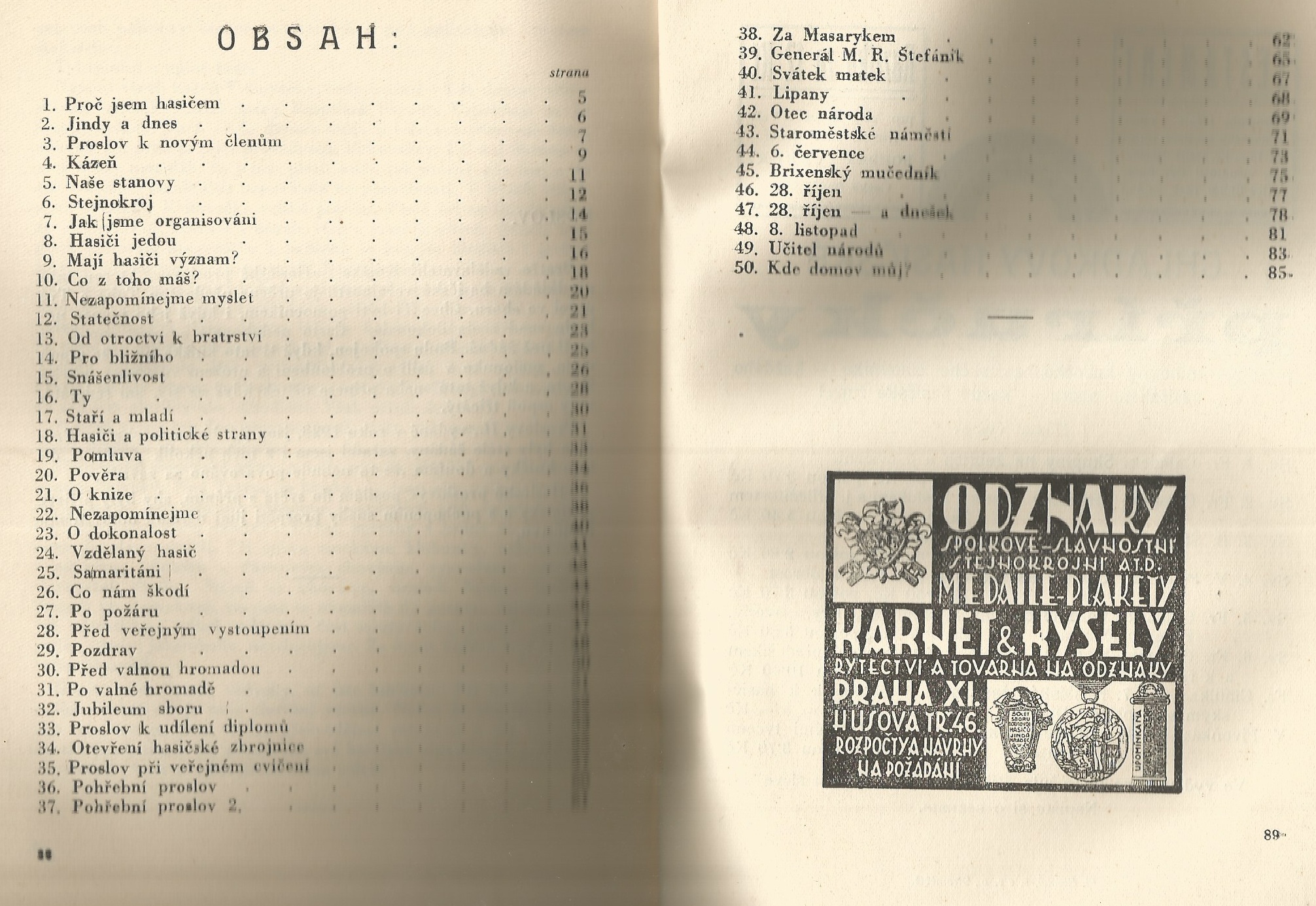 František Chládek: Hasičské proslovy