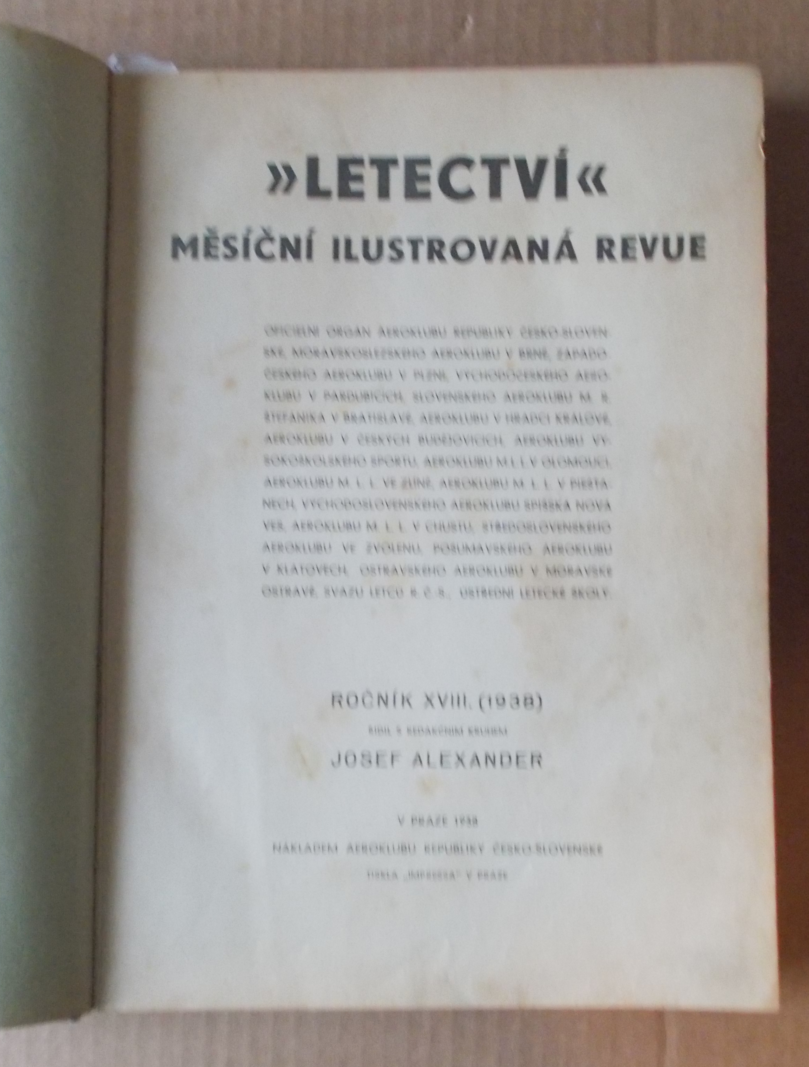 Letectví ročník XVIII.