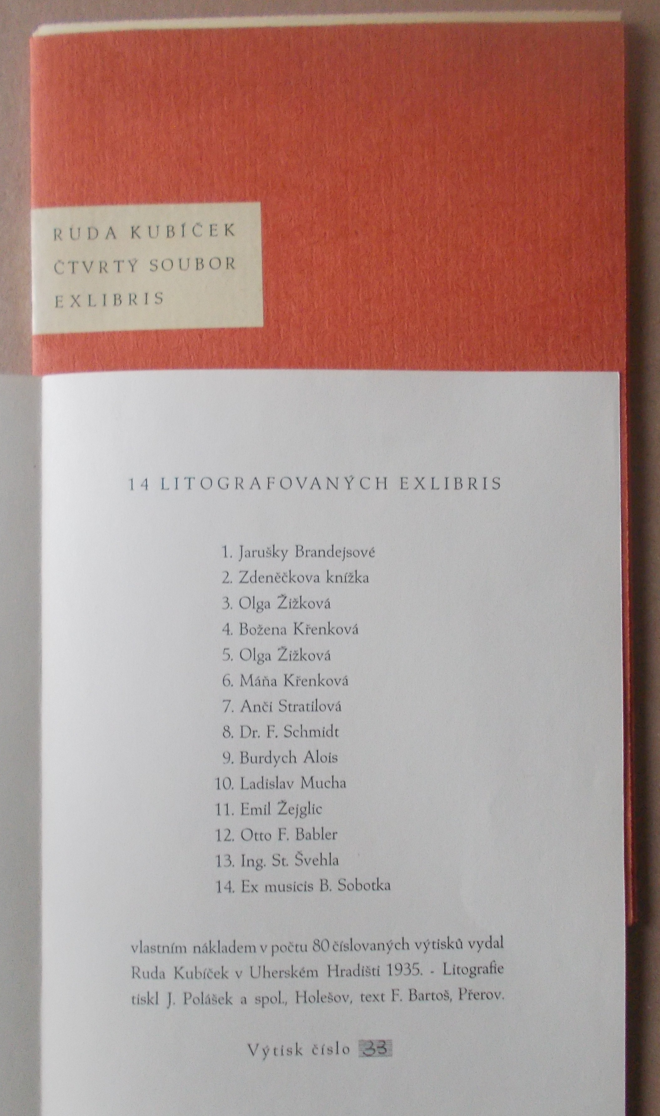 Ruda Kubíček: Čtvrtý soubor ex libris