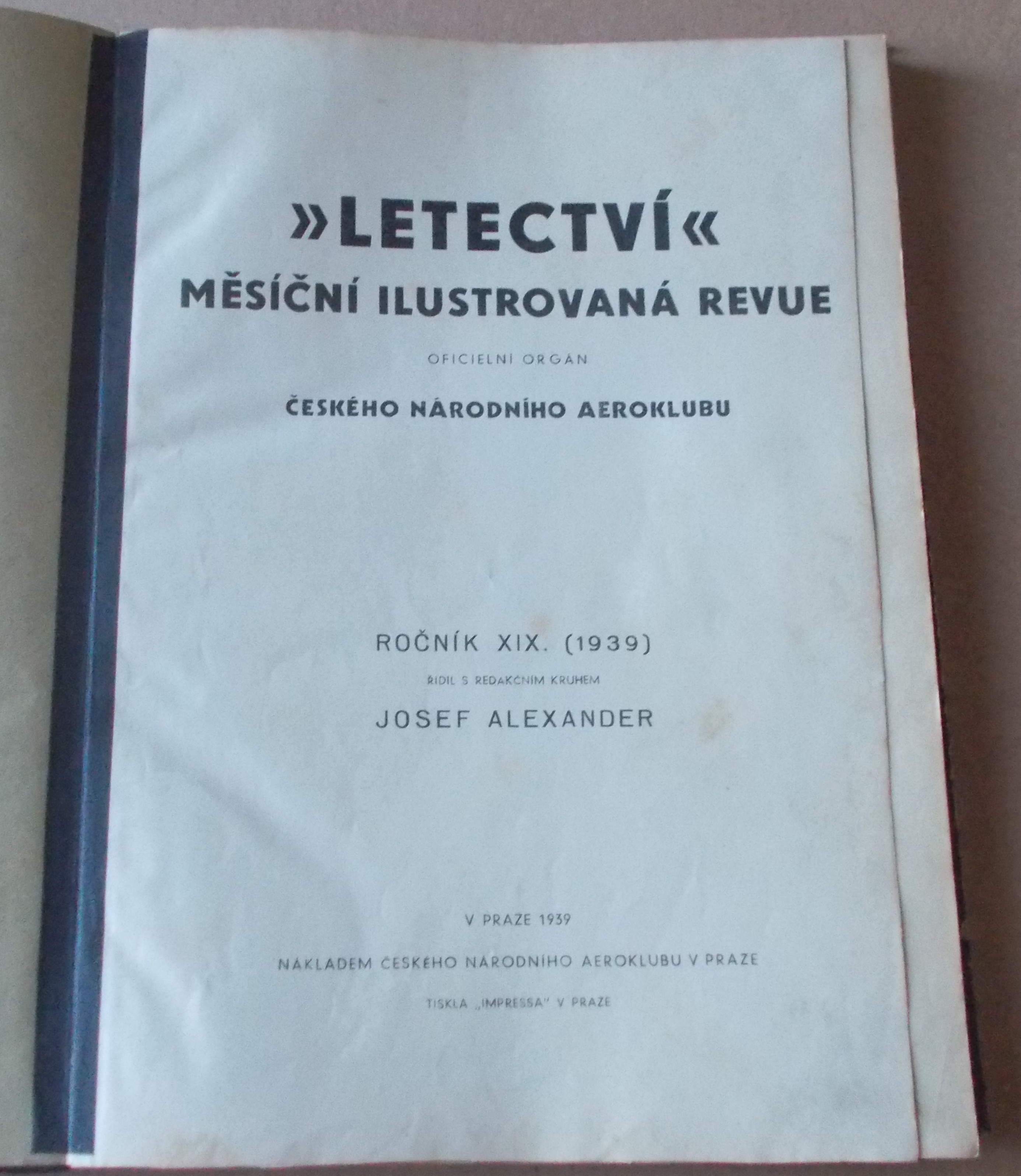 Letectví ročník XIX.