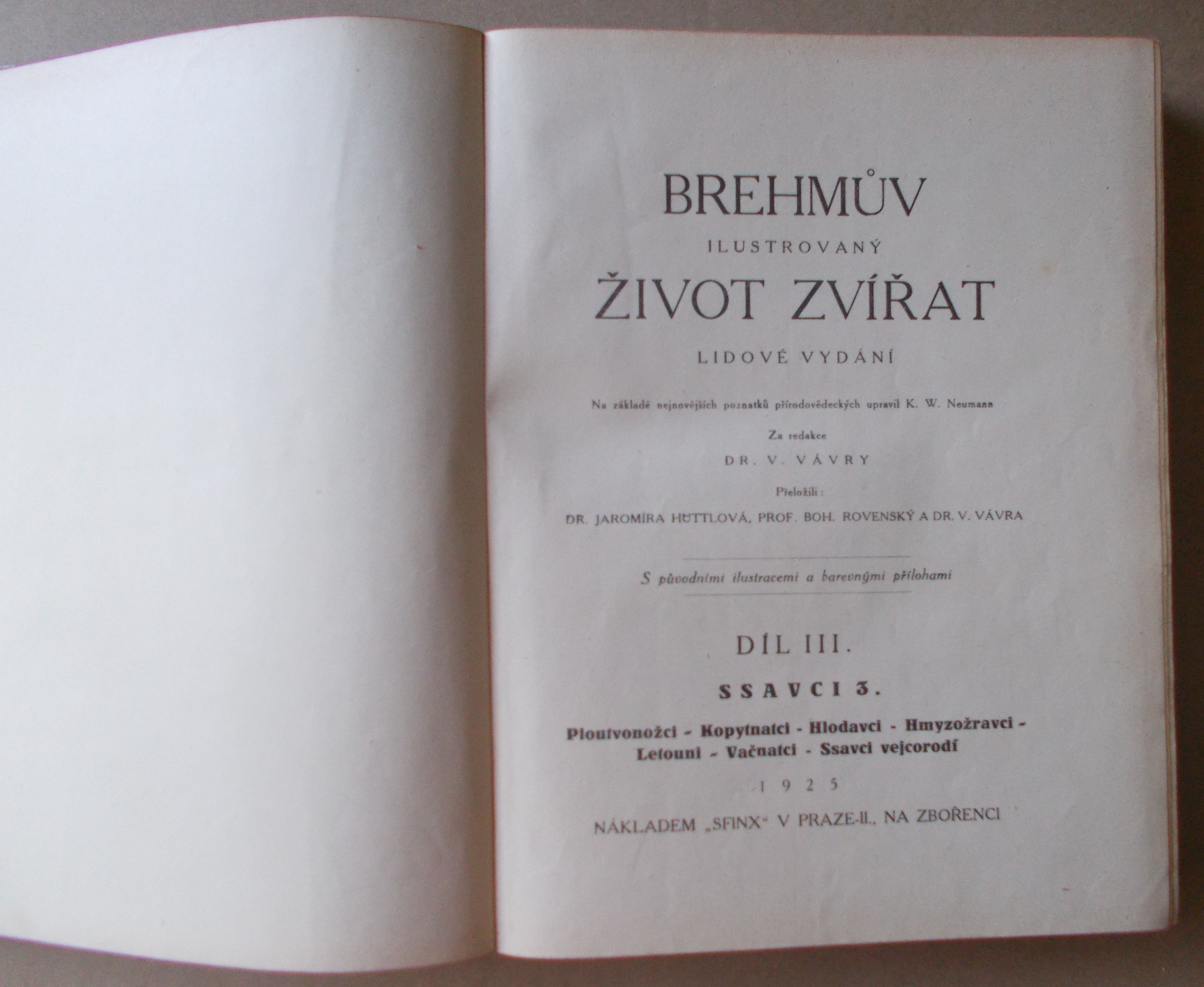 Brehmův ilustrovaný život zvířat I.-VI.