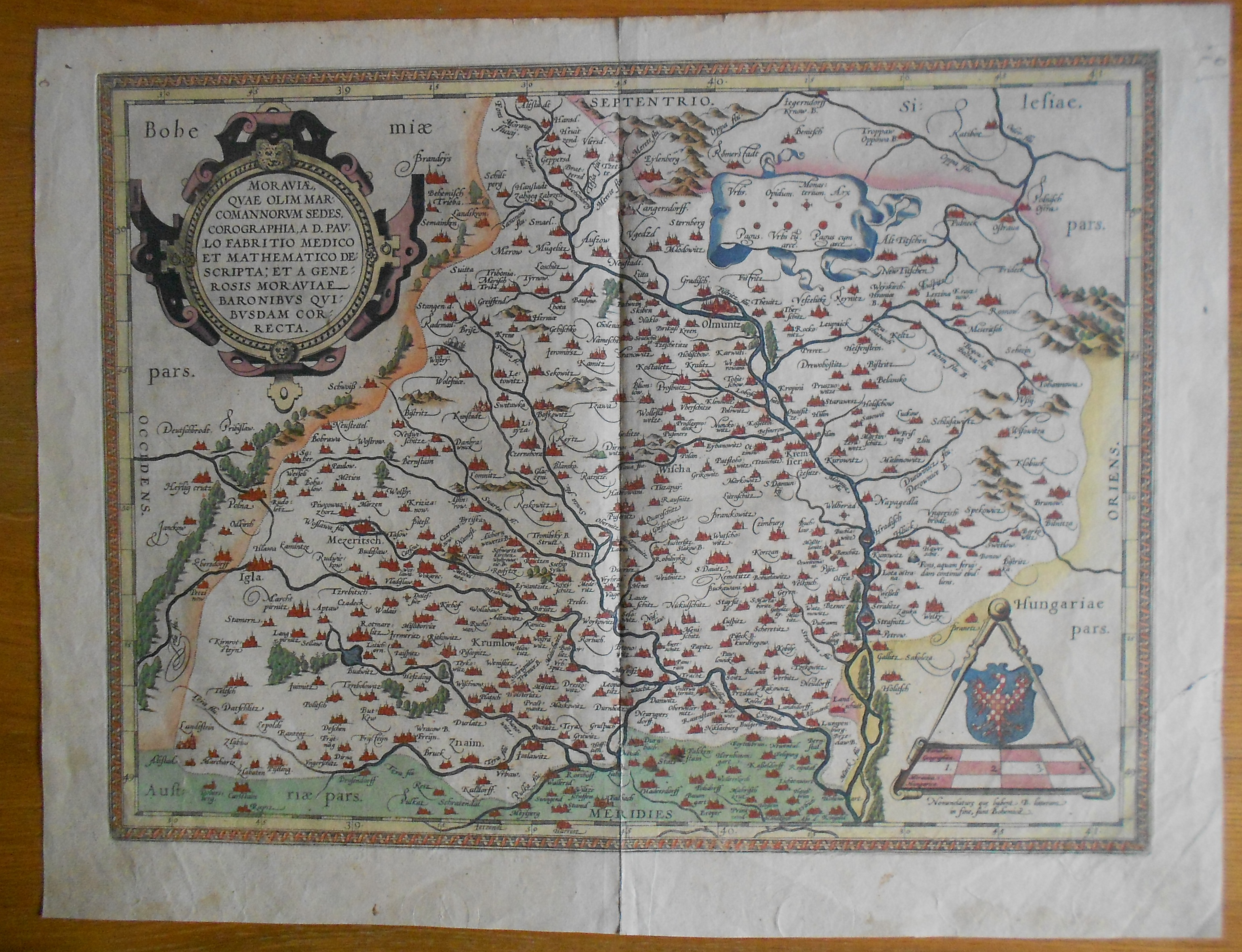 A. Ortelius: mapa Moravy 1612