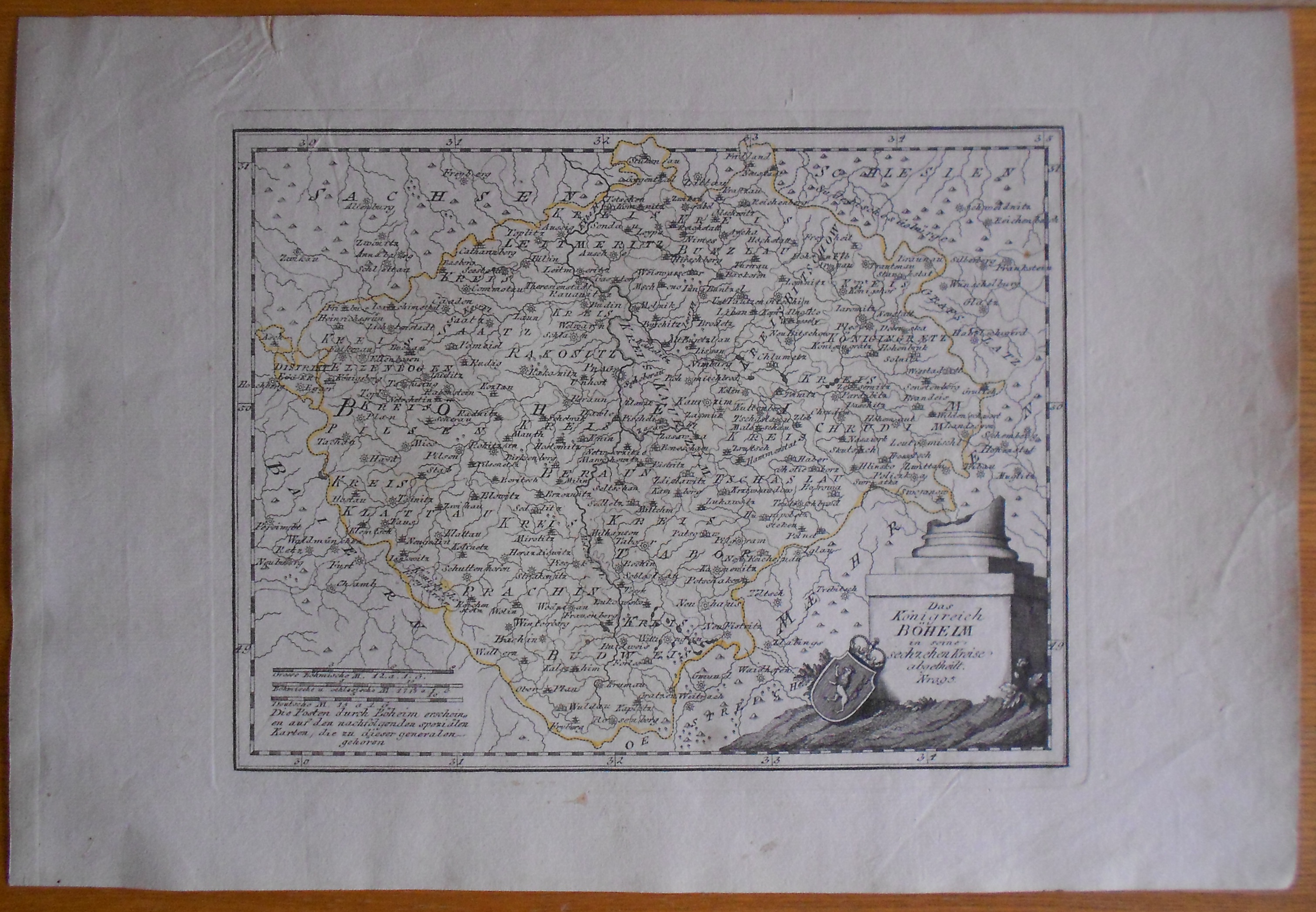 mapa Čech ca. 1750