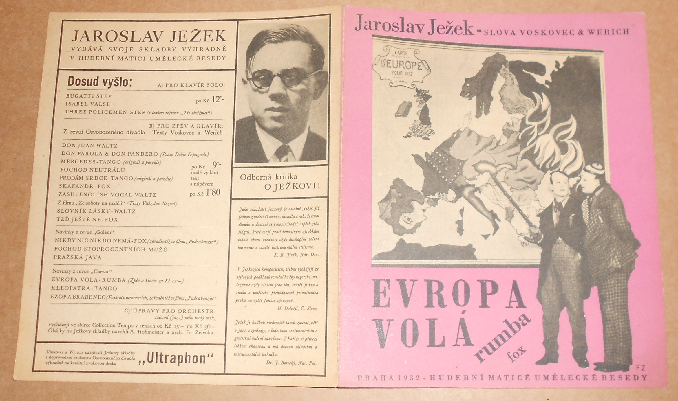 Voskovec, Werich, Ježek: Evropa volá