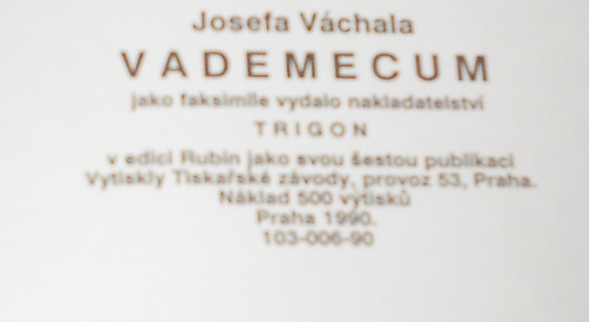 Josef Váchal:  Vademecum v erotiky soustech o luze a o...