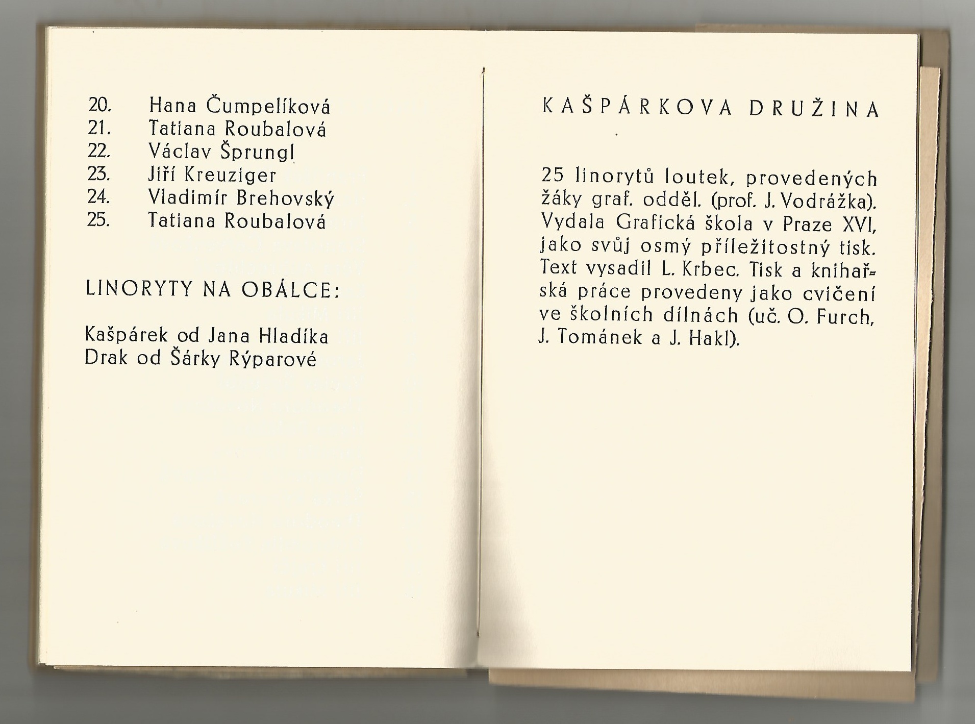 Kašpárkova družina - 25 linorytů loutek