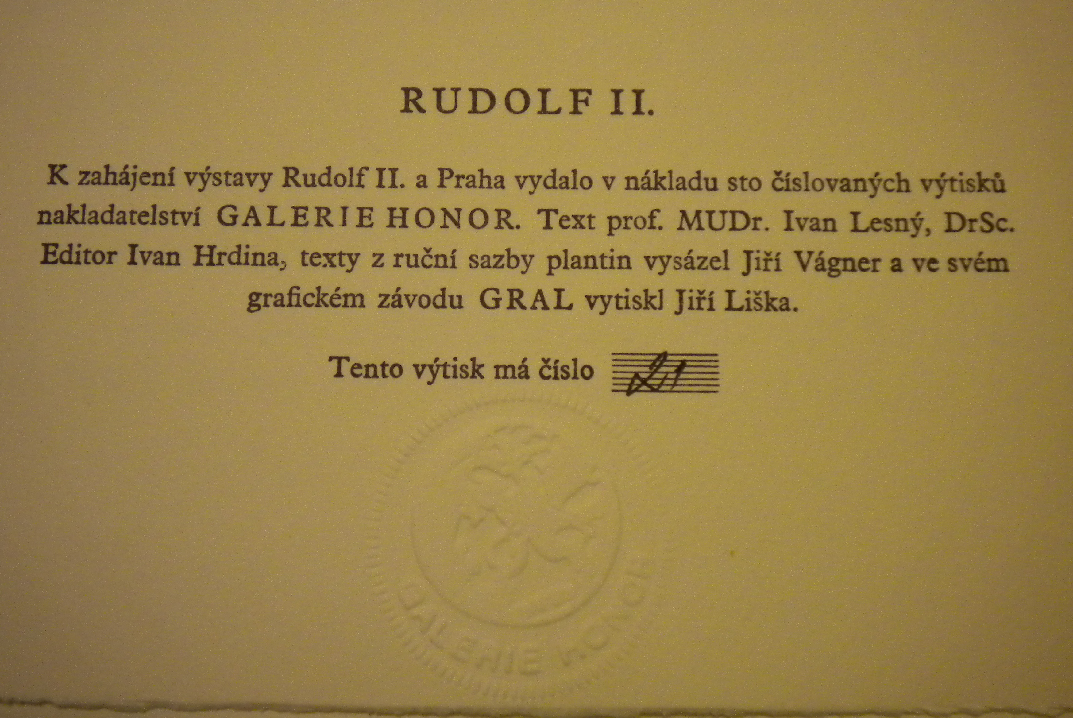 RUDOLF II. - 11 původních grafik
