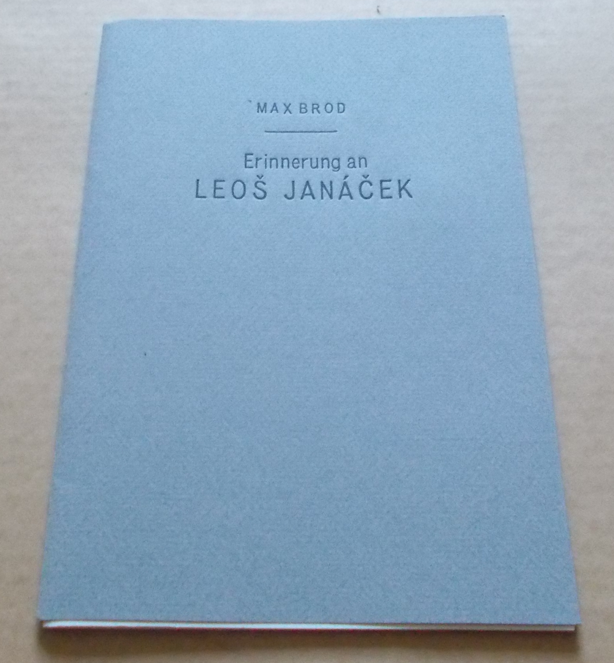 Max Brod: Erinnerung an Leoš Janáček zu seinem 100. Geburstag