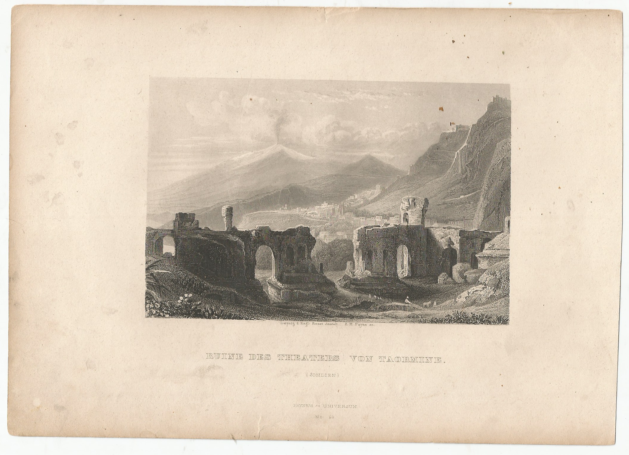 A. H. Payne: Ruine des Theatres von Taormine - Sicilie
