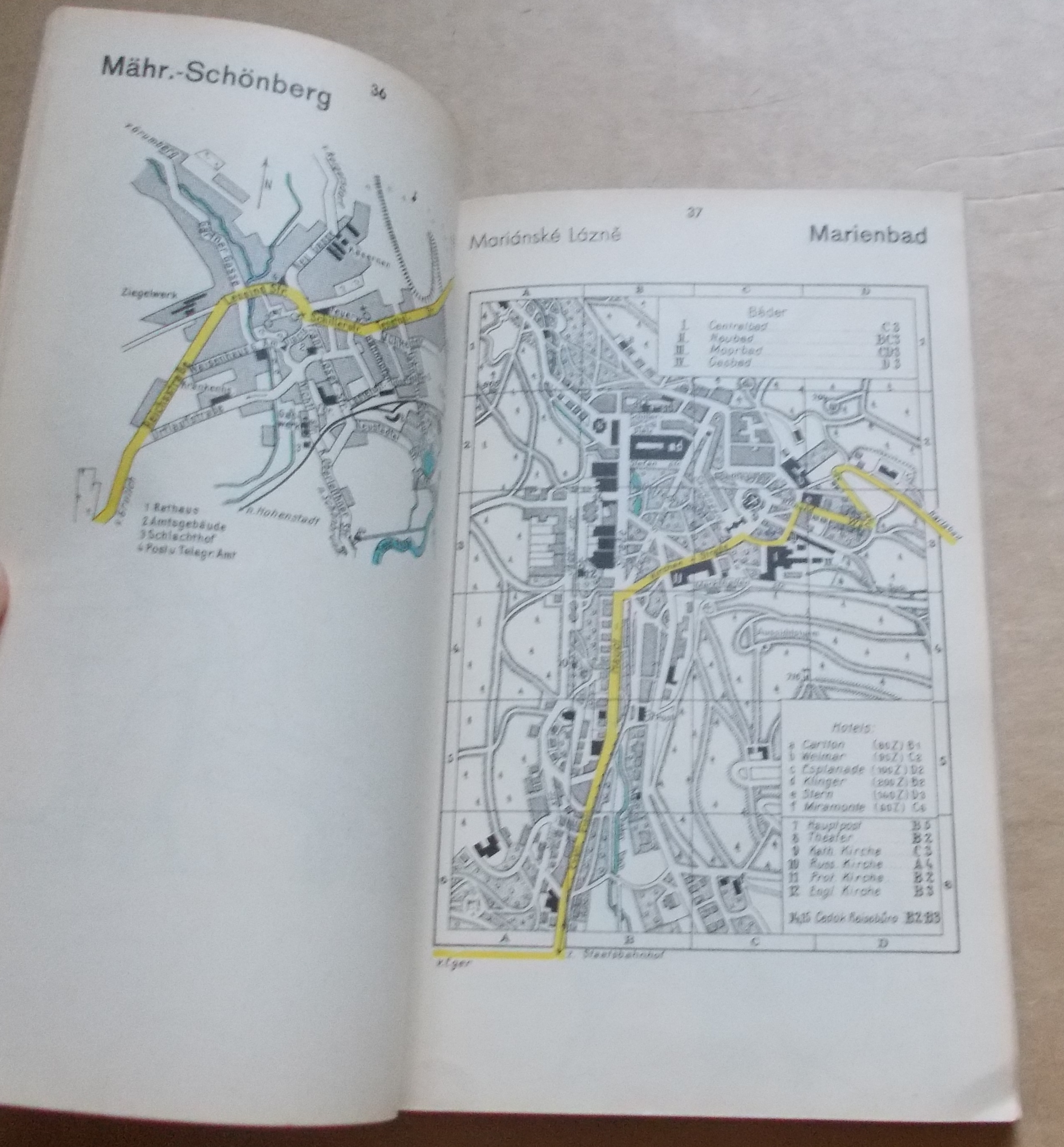 Durchfahrtspläne von Orten in der Tschechoslowakei