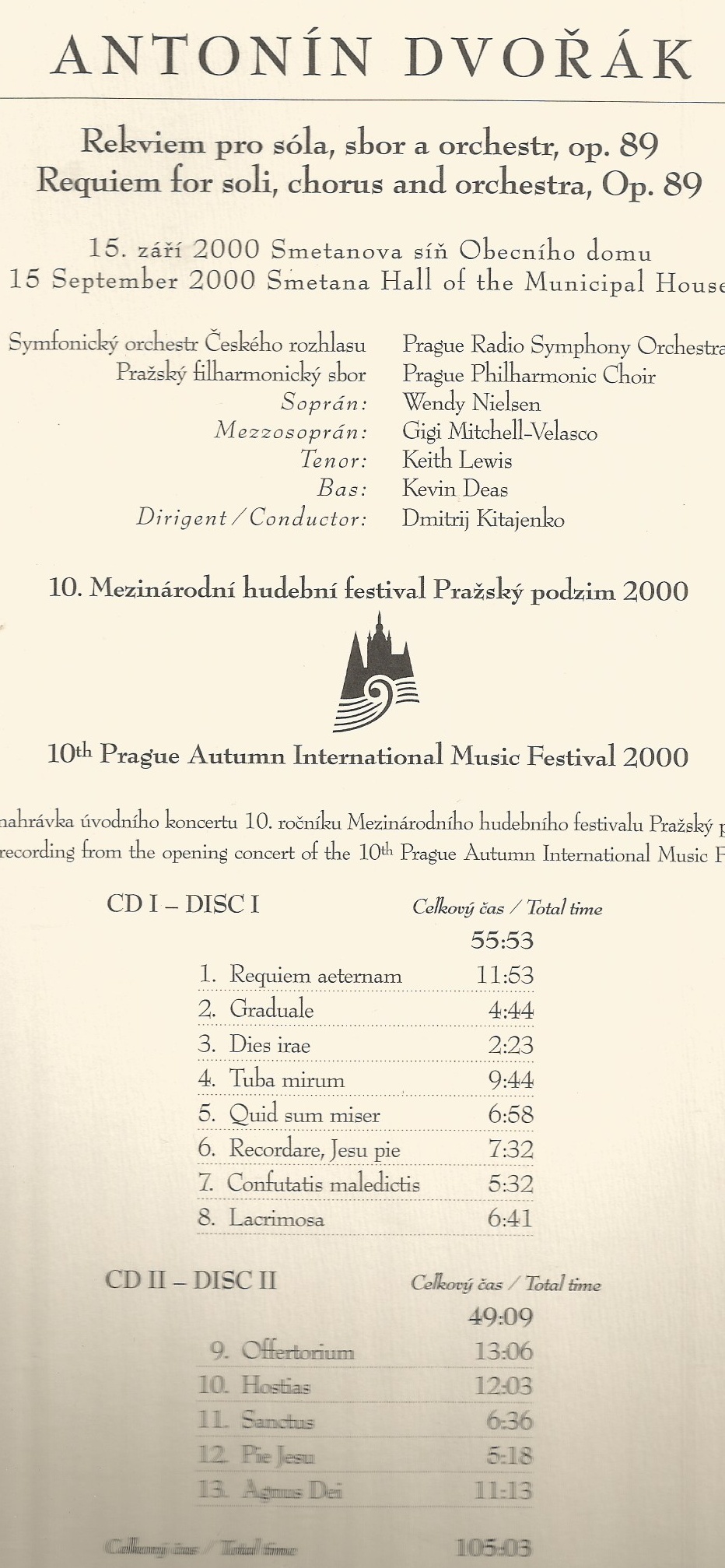 Antonín Dvořák: Nejbližšímu příteli 2 CD