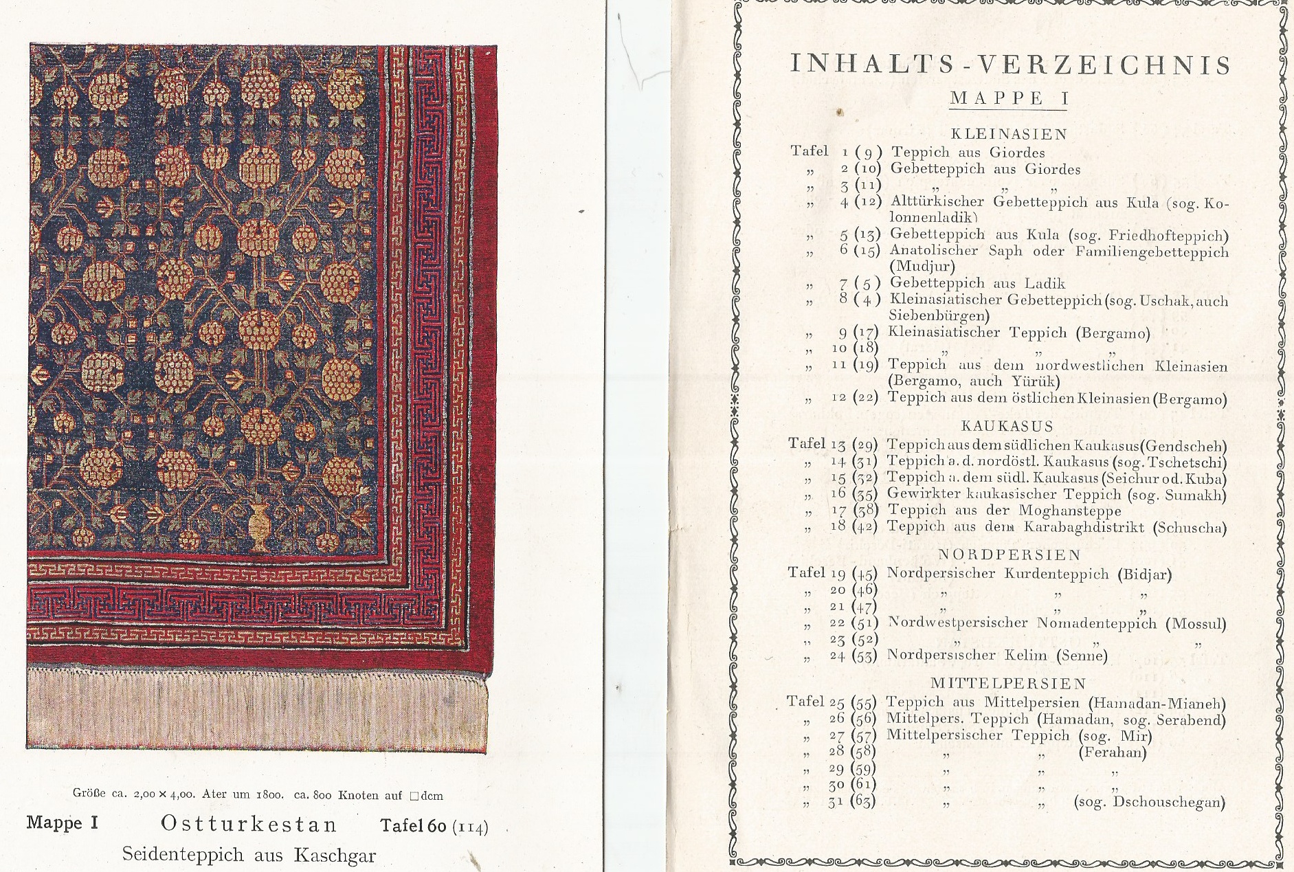 Meisterstücke Orientalischer Knüpfkunst, Mappe I.+II.