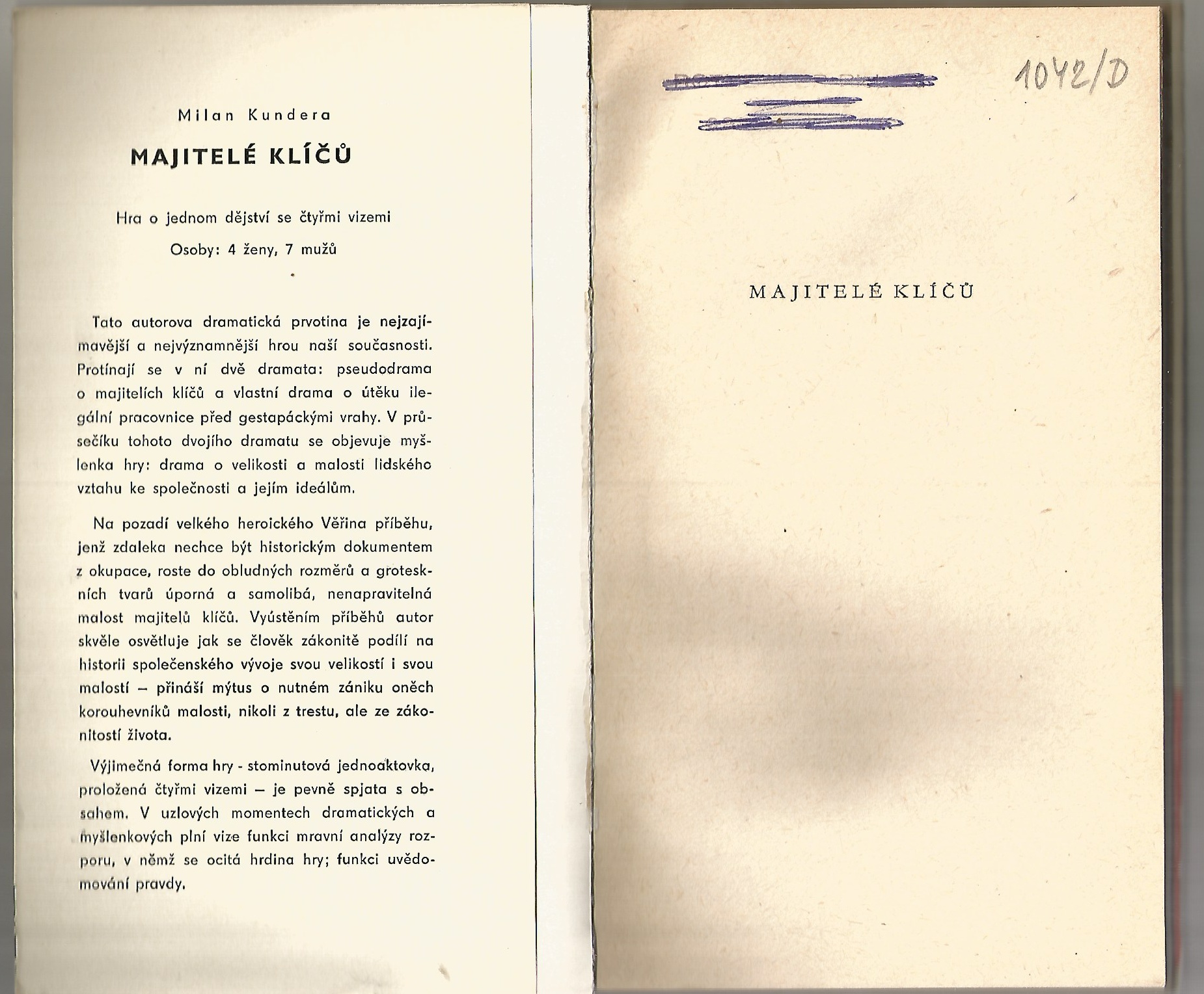 Milan Kundera: Majitelé klíčů