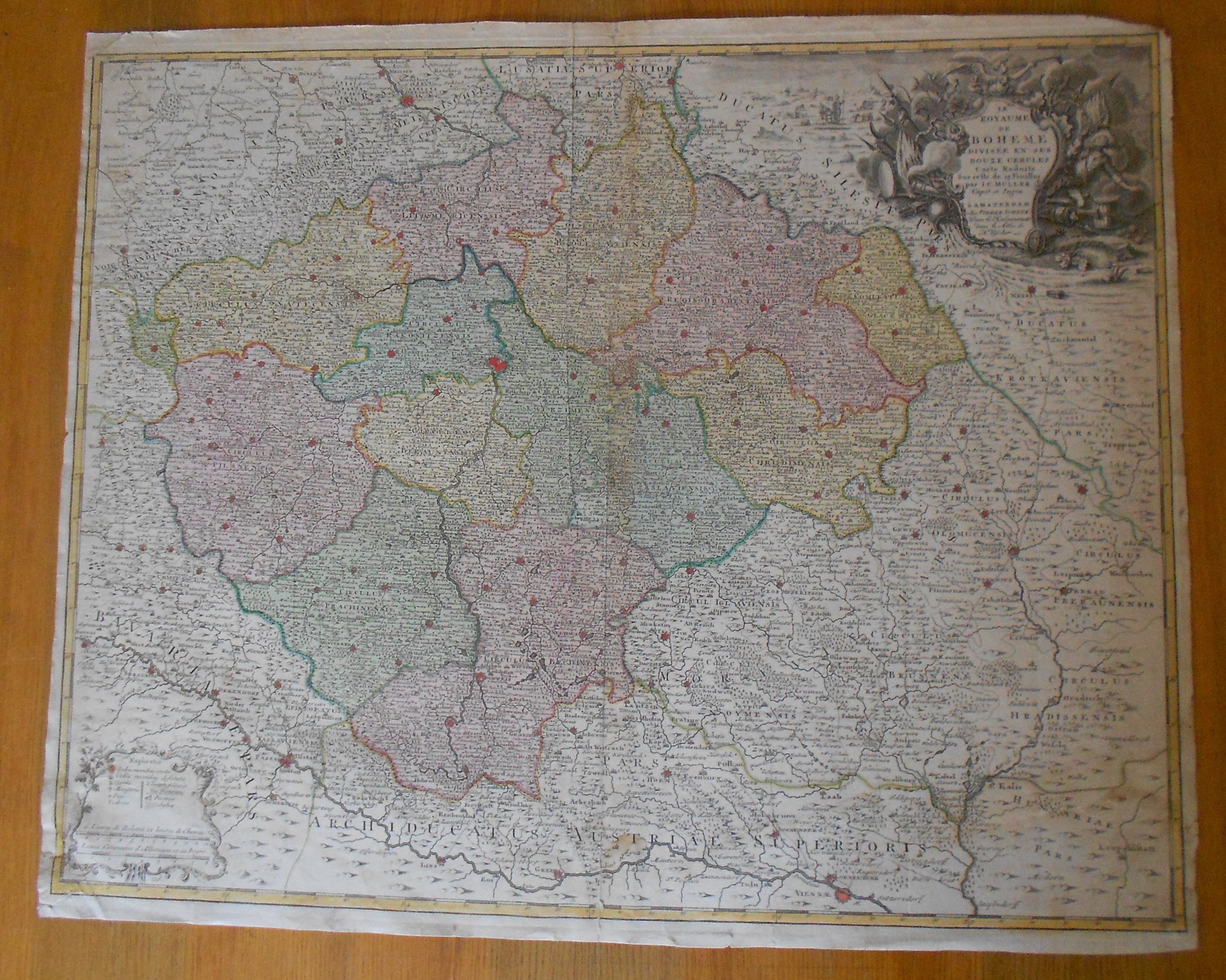 Pierre Schenk - mapa Čech ca.1730