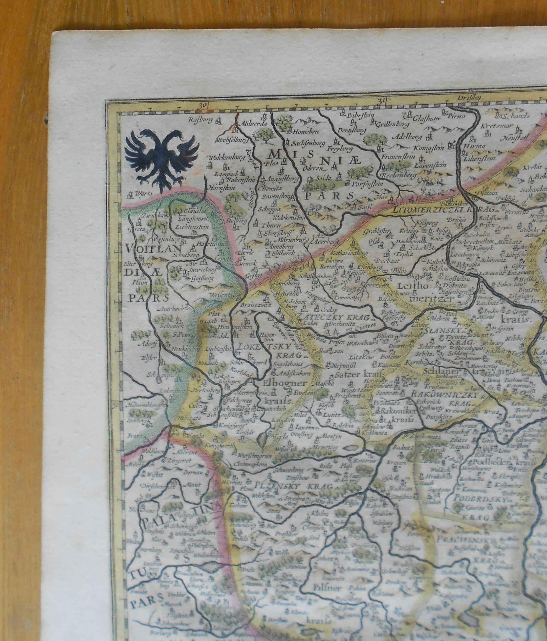 J. Janssonius - mapa Čech 1630