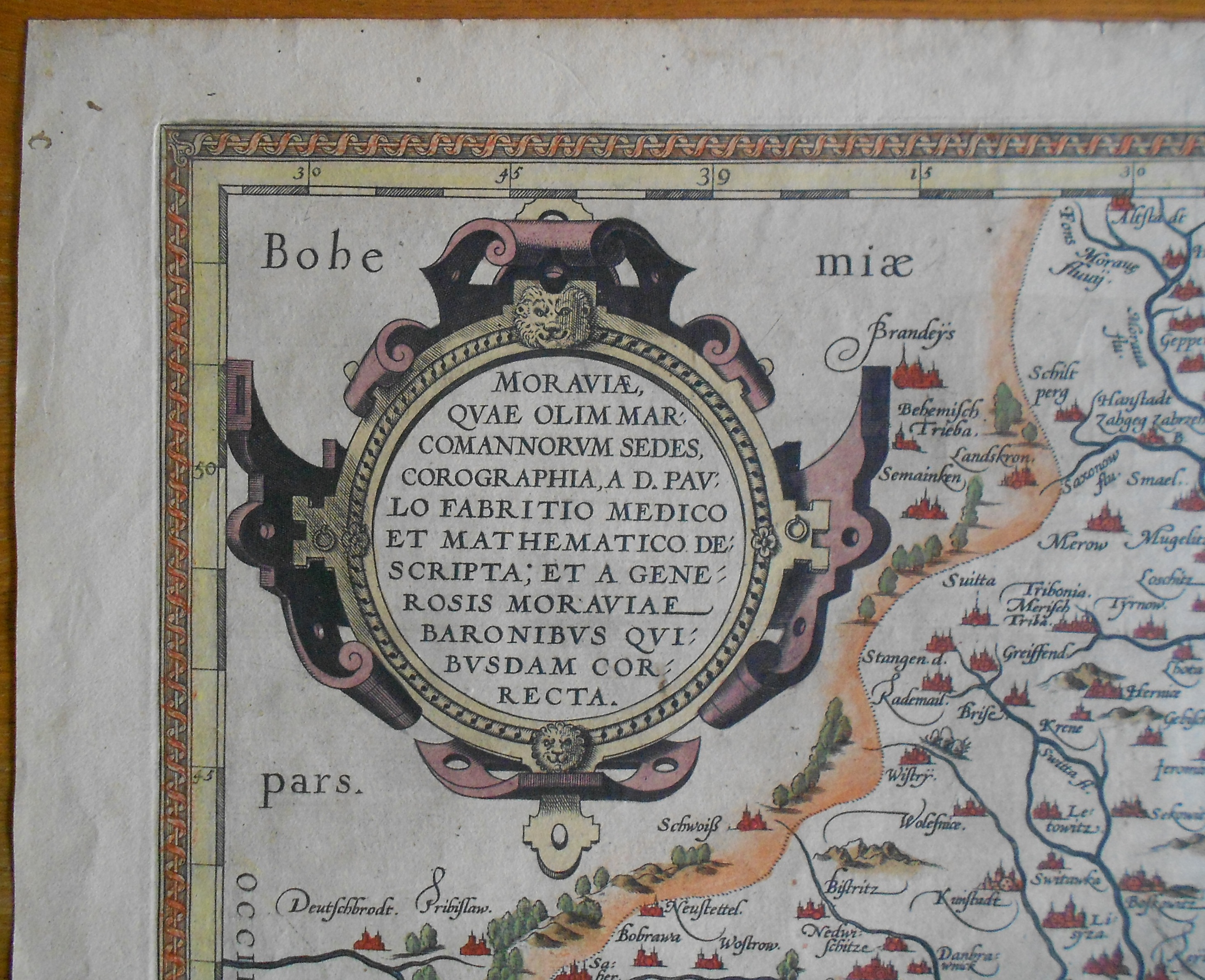 A. Ortelius: mapa Moravy 1612