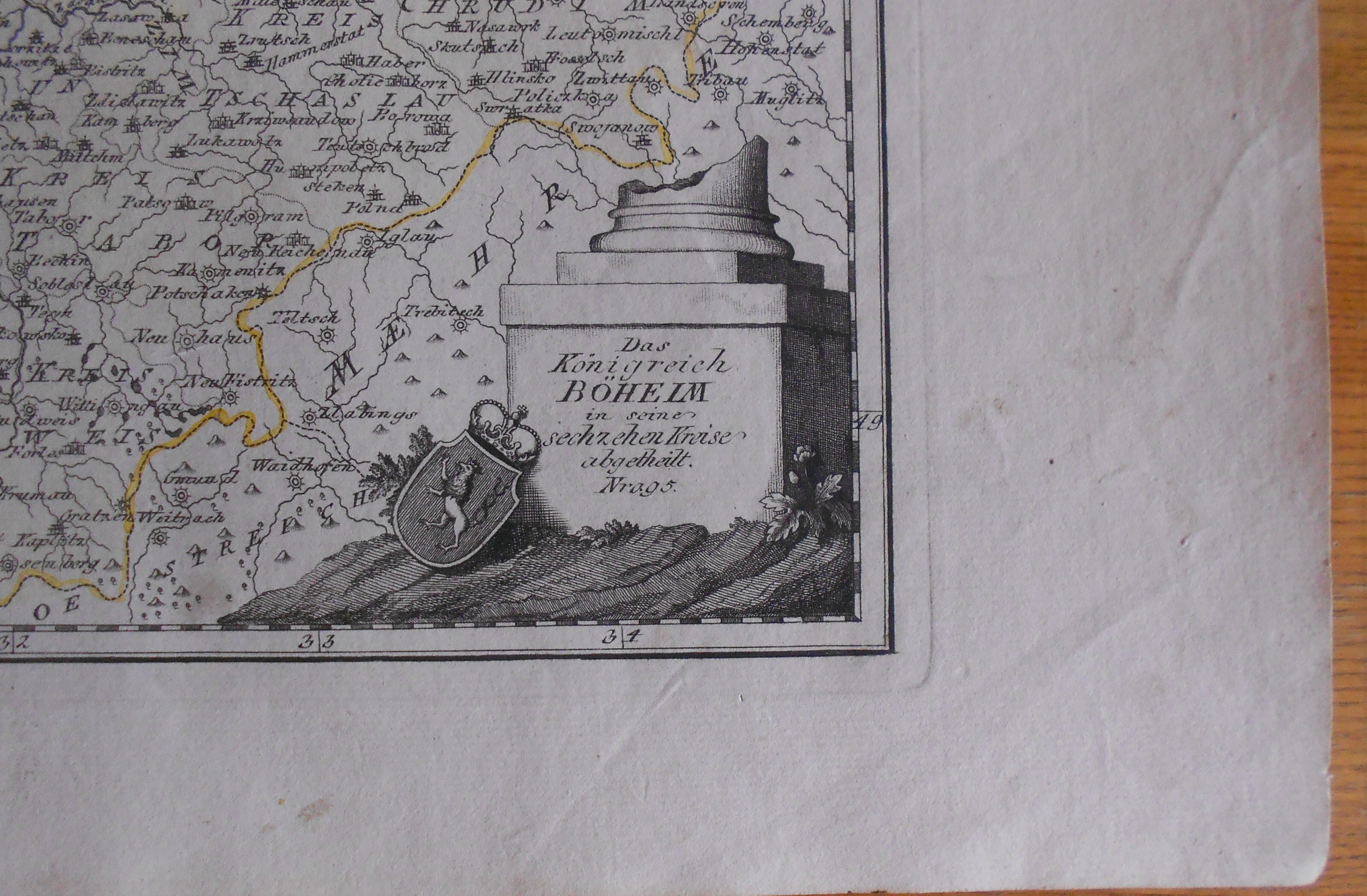 mapa Čech ca. 1750