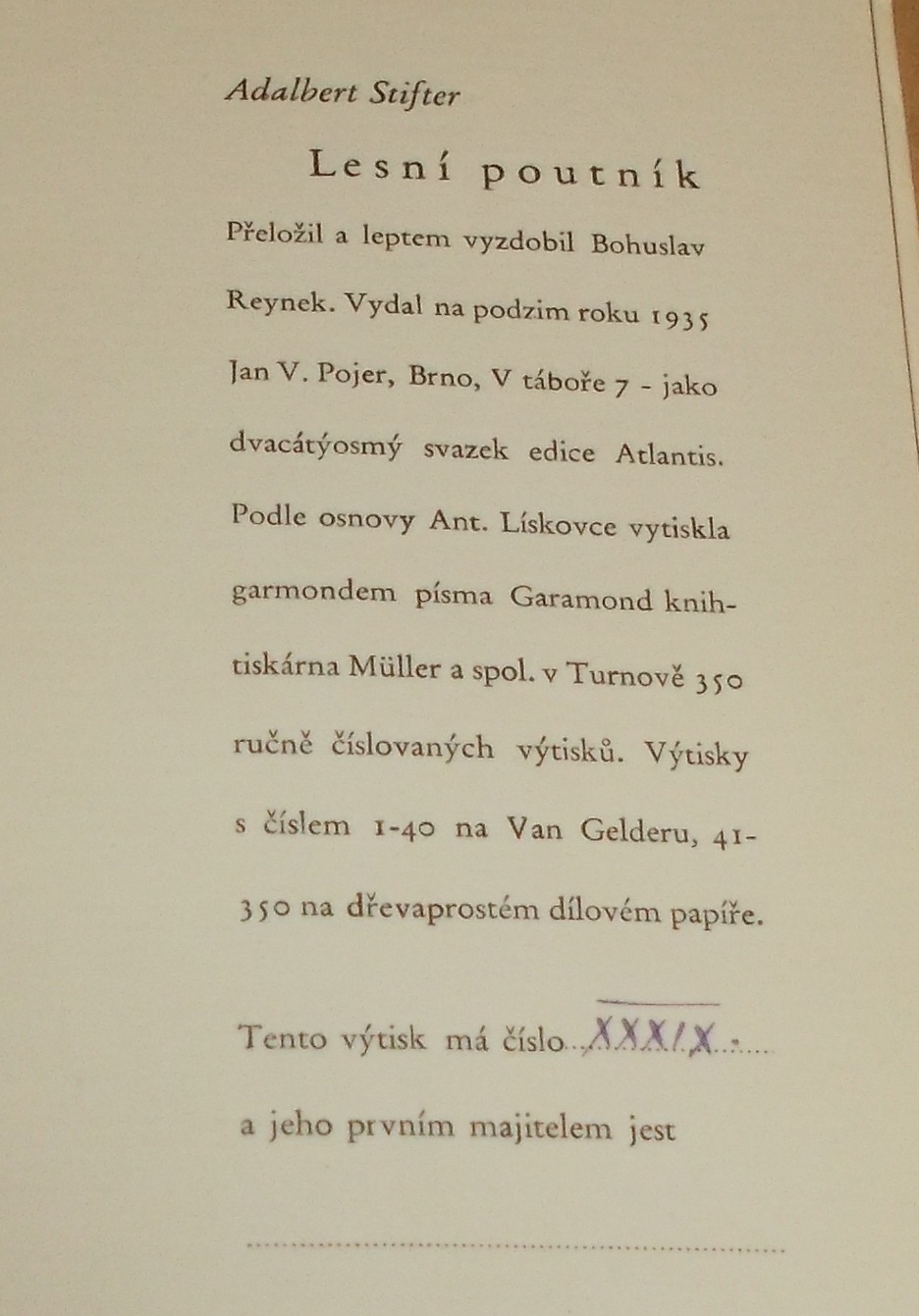 Adalbert Stifter: Lesní poutník