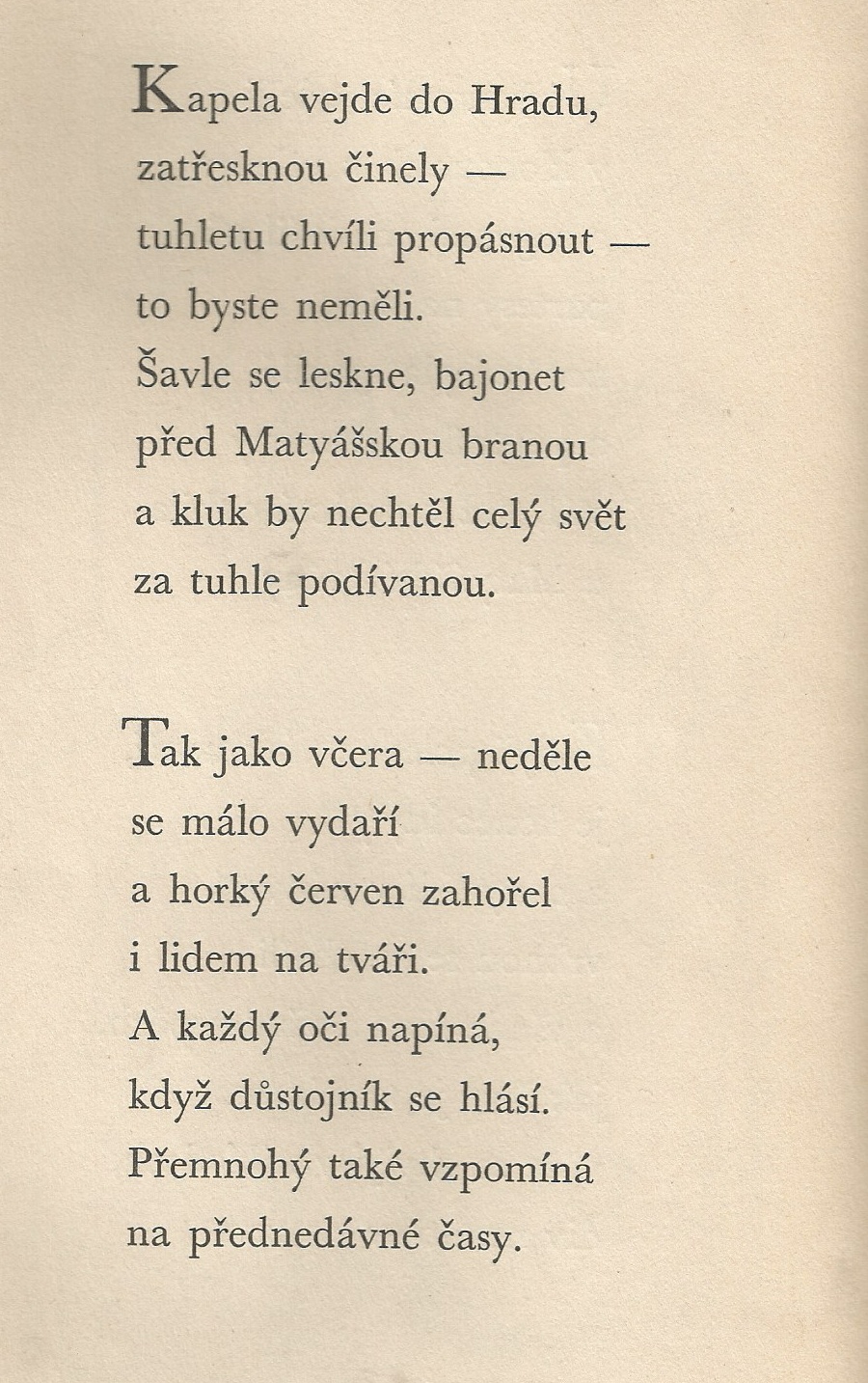 Jaroslav Seifert: Výměna stráží na Hradě