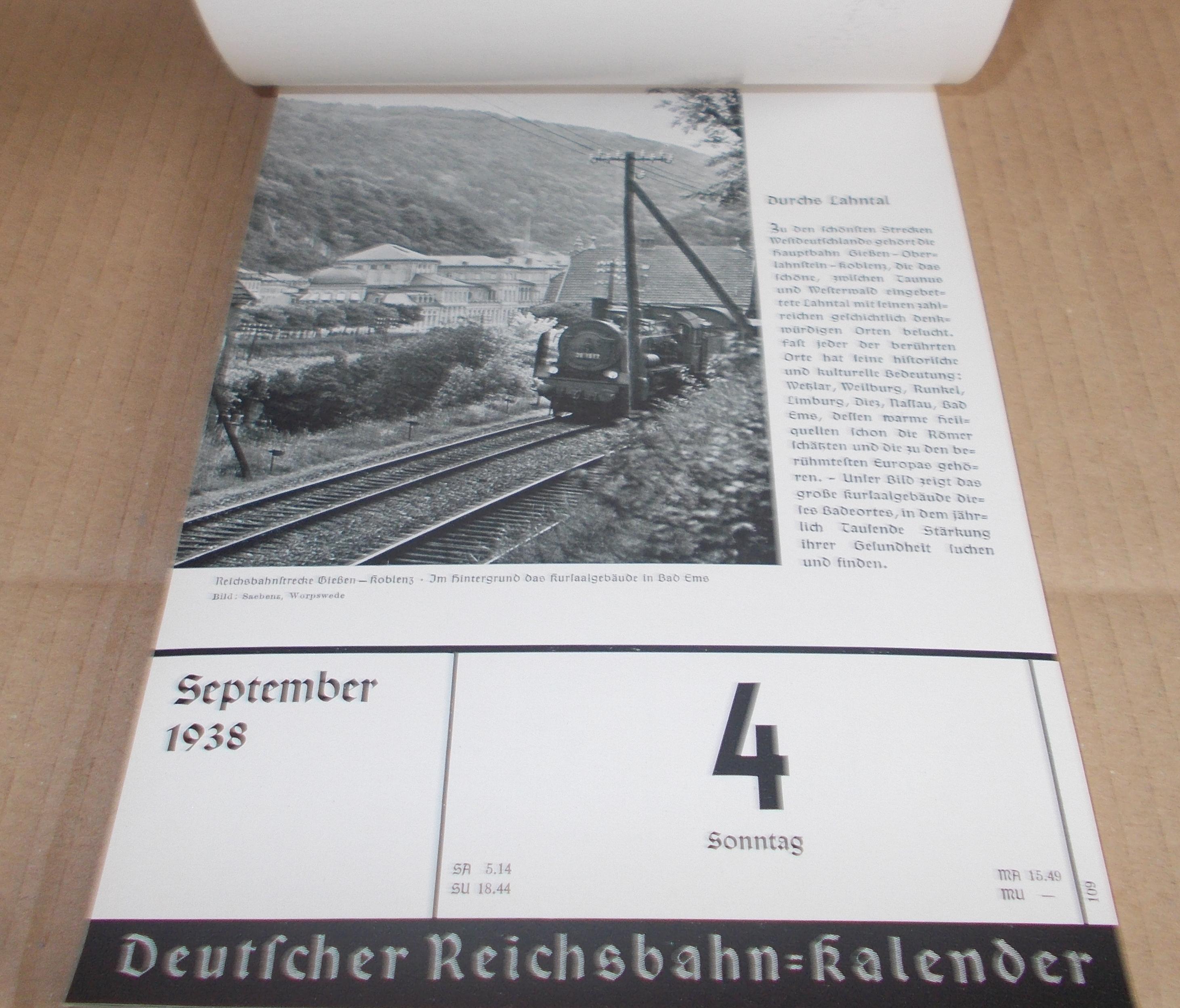Deutscher Reichsbahn-Kalender 1938