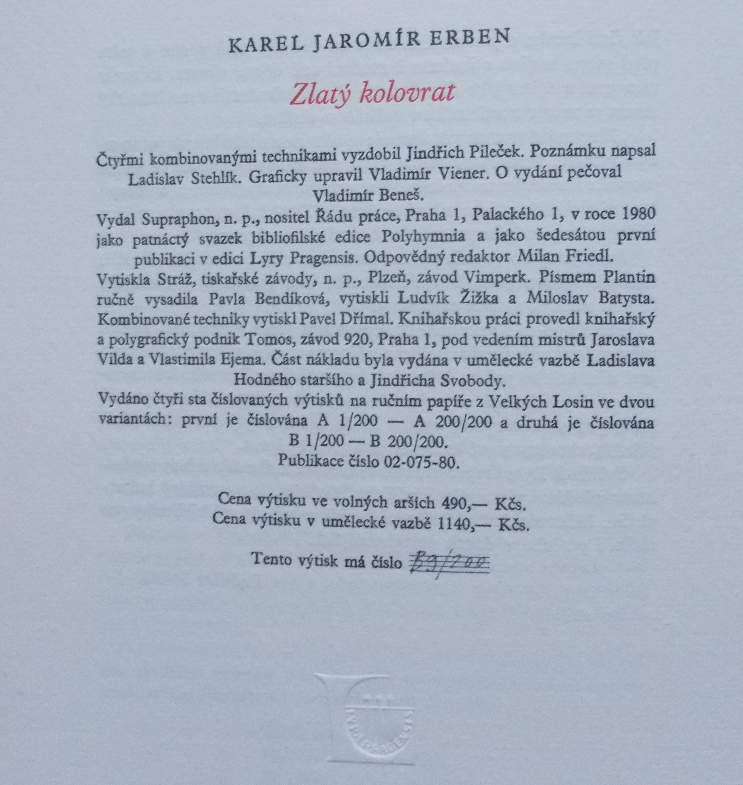 Karel Jaromír Erben: Zlatý kolovrat