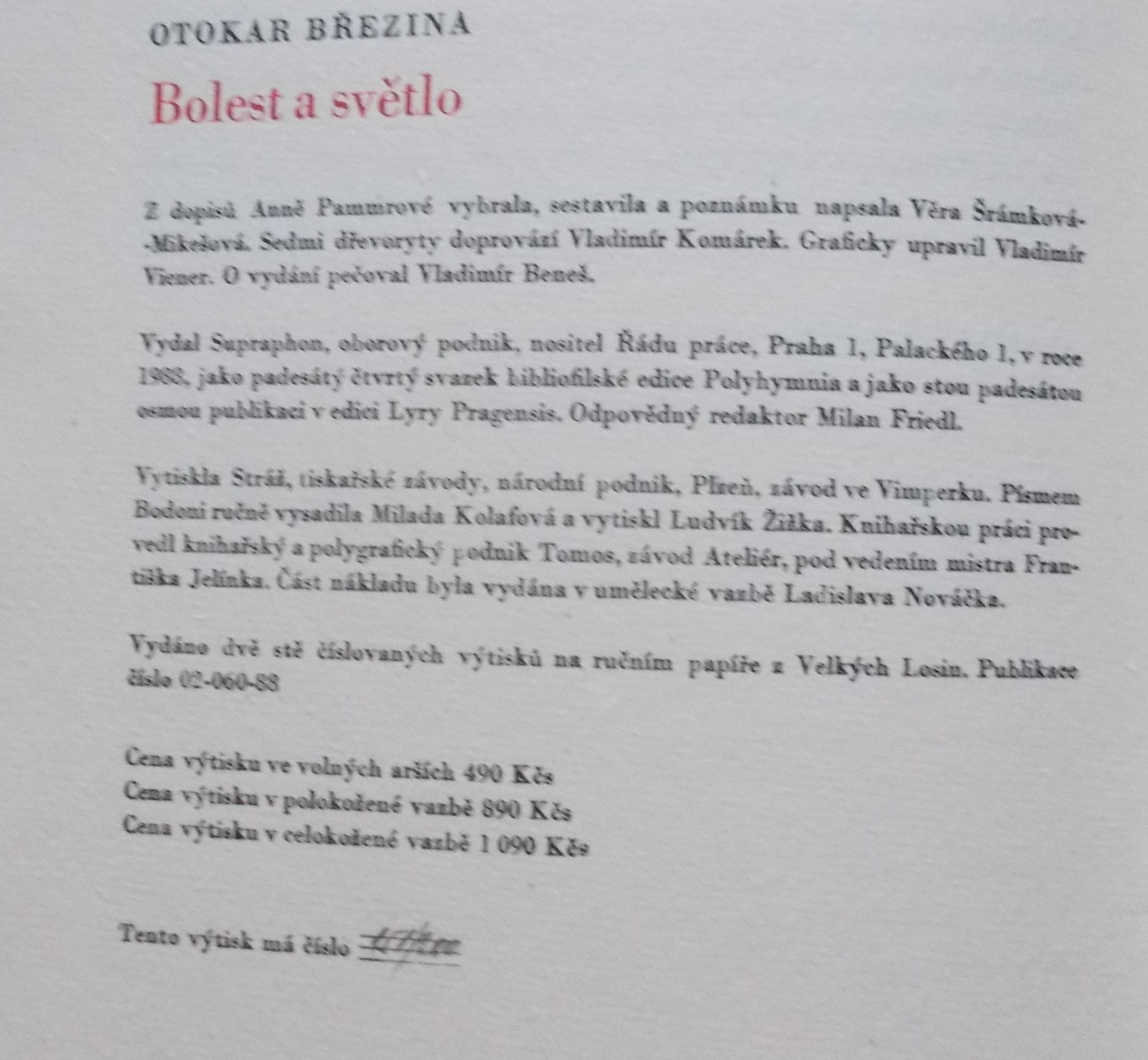 Otakar Březina: Bolest a světlo