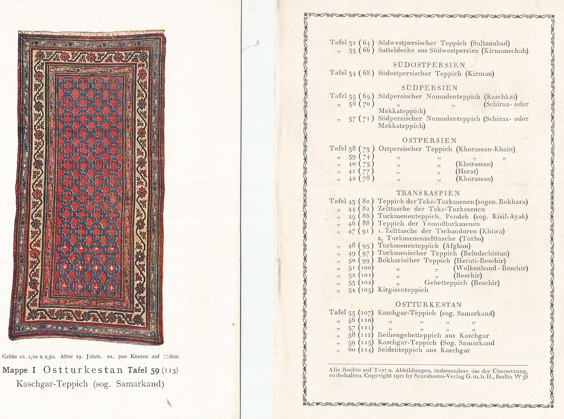 Meisterstücke Orientalischer Knüpfkunst, Mappe I.+II.