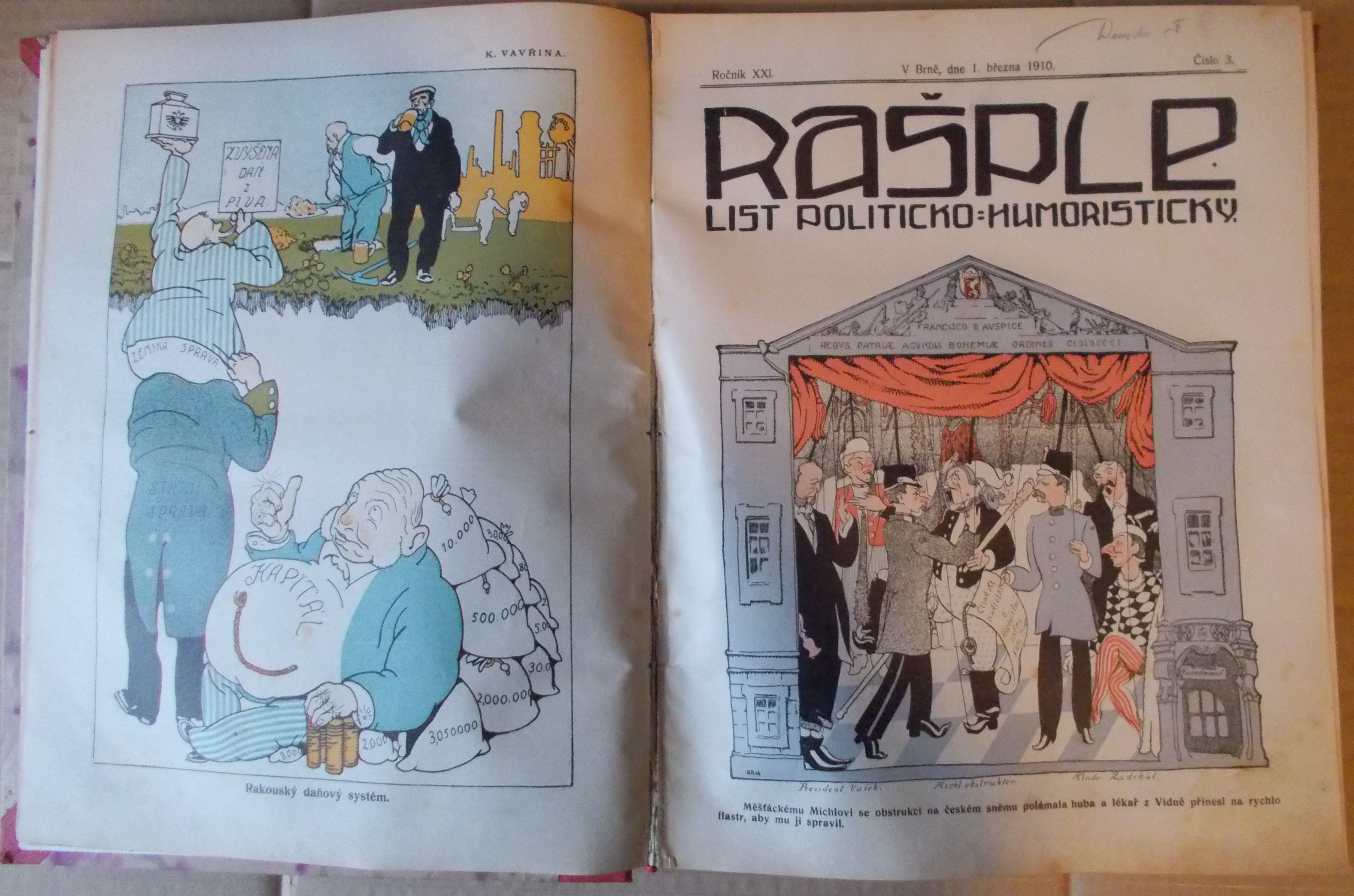 Rašple - list politicko-humoristický roč. XX.,XXI.,XXII.
