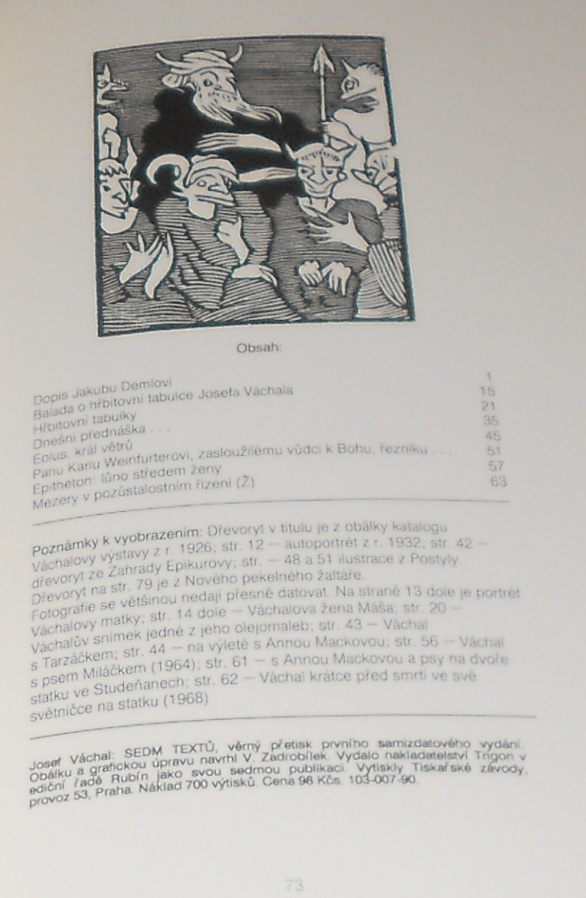 Josef Váchal: Sedm textů