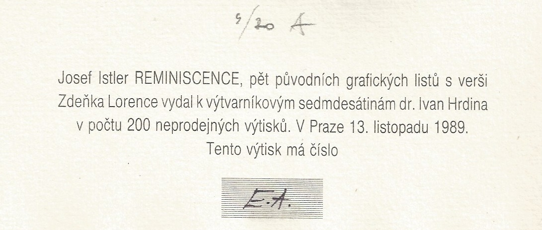 Josef Istler: Reminiscence