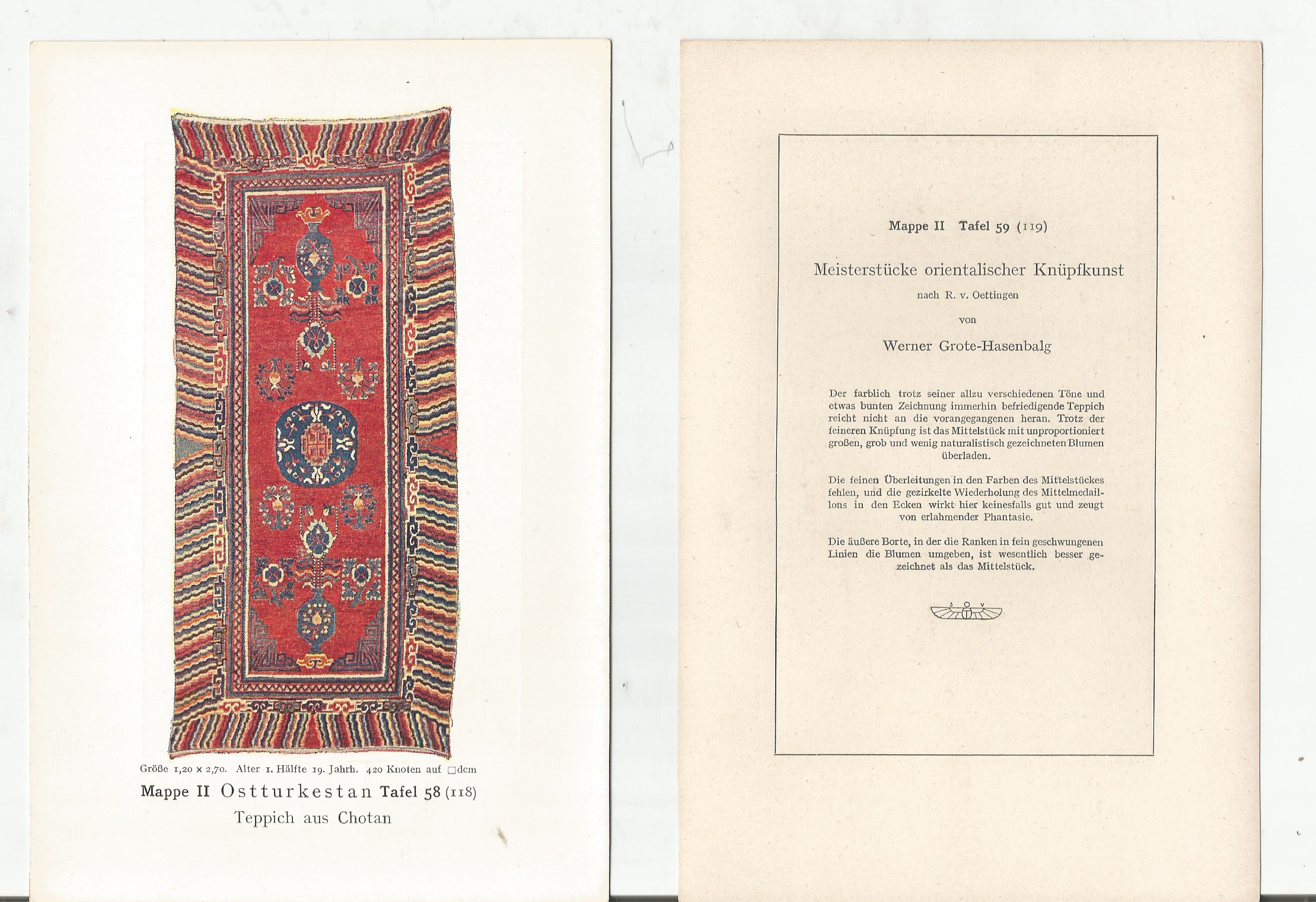 Meisterstücke Orientalischer Knüpfkunst, Mappe I.+II.