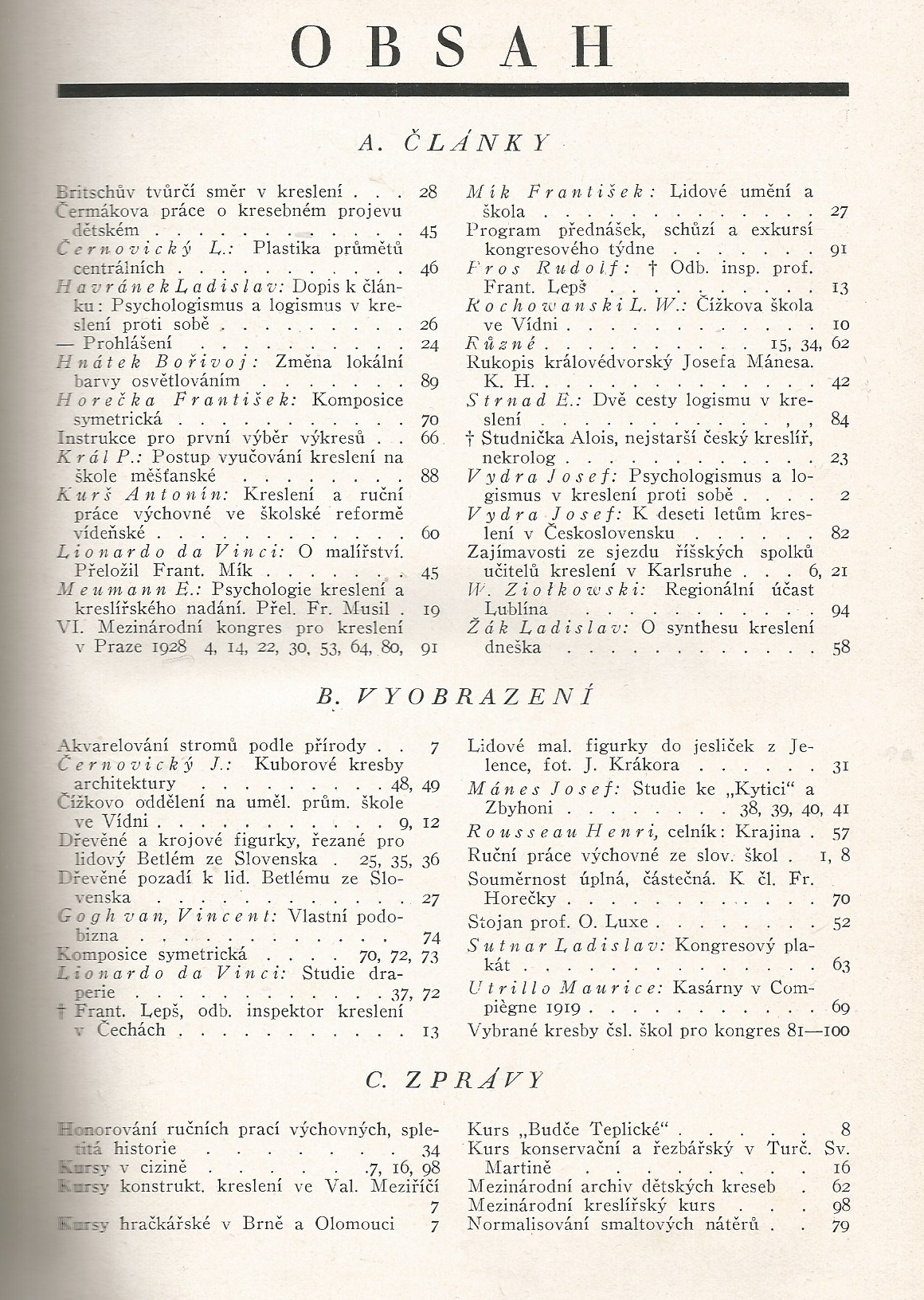 K. Herain, L. Sutnar, J. Vydra: Výtvarné snahy roč. IX.