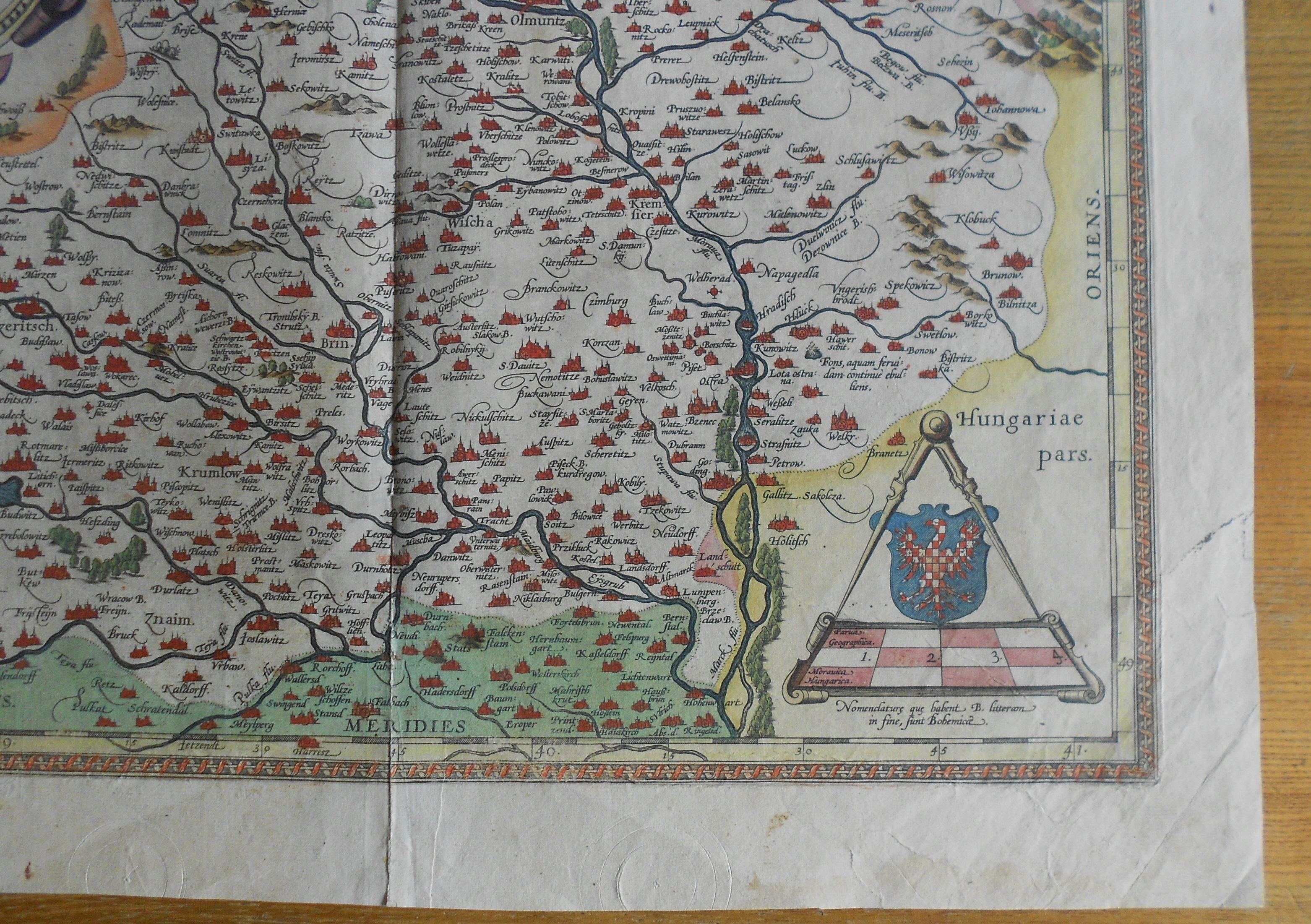 A. Ortelius: mapa Moravy 1612