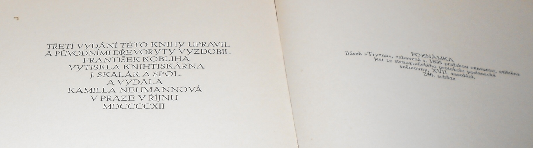 Jiří Karásek ze Lvovic: Zazděná okna - úprava F. Kobliha