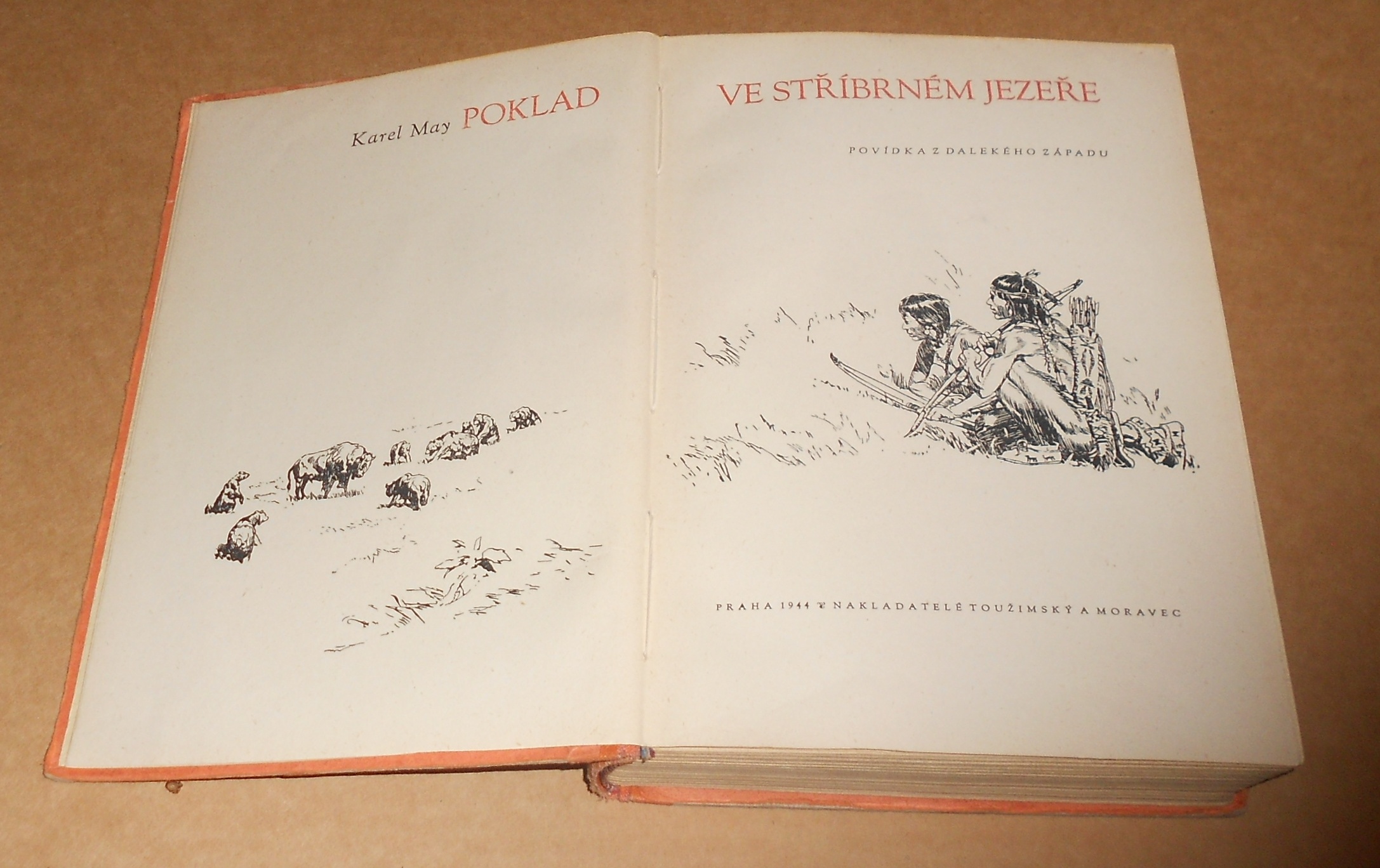Karel May: Poklad ve Stříbrném jezeře - ilustrace Burian
