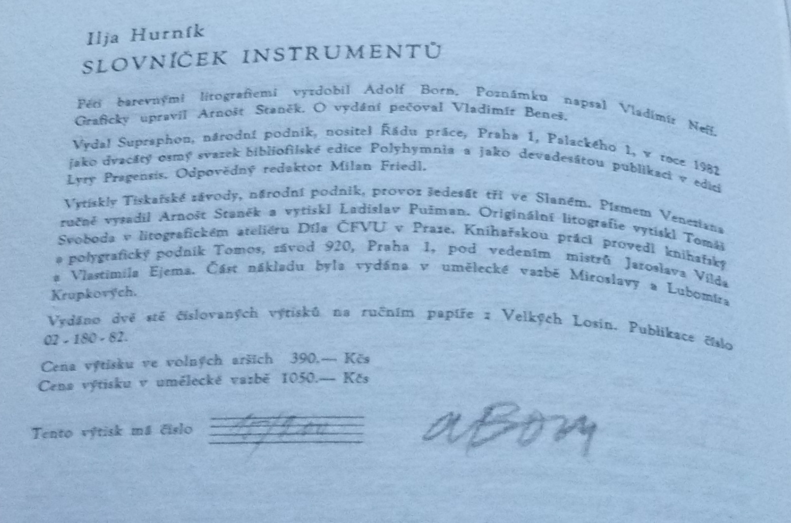 Ilja Hurník: Slovníček instrumentů