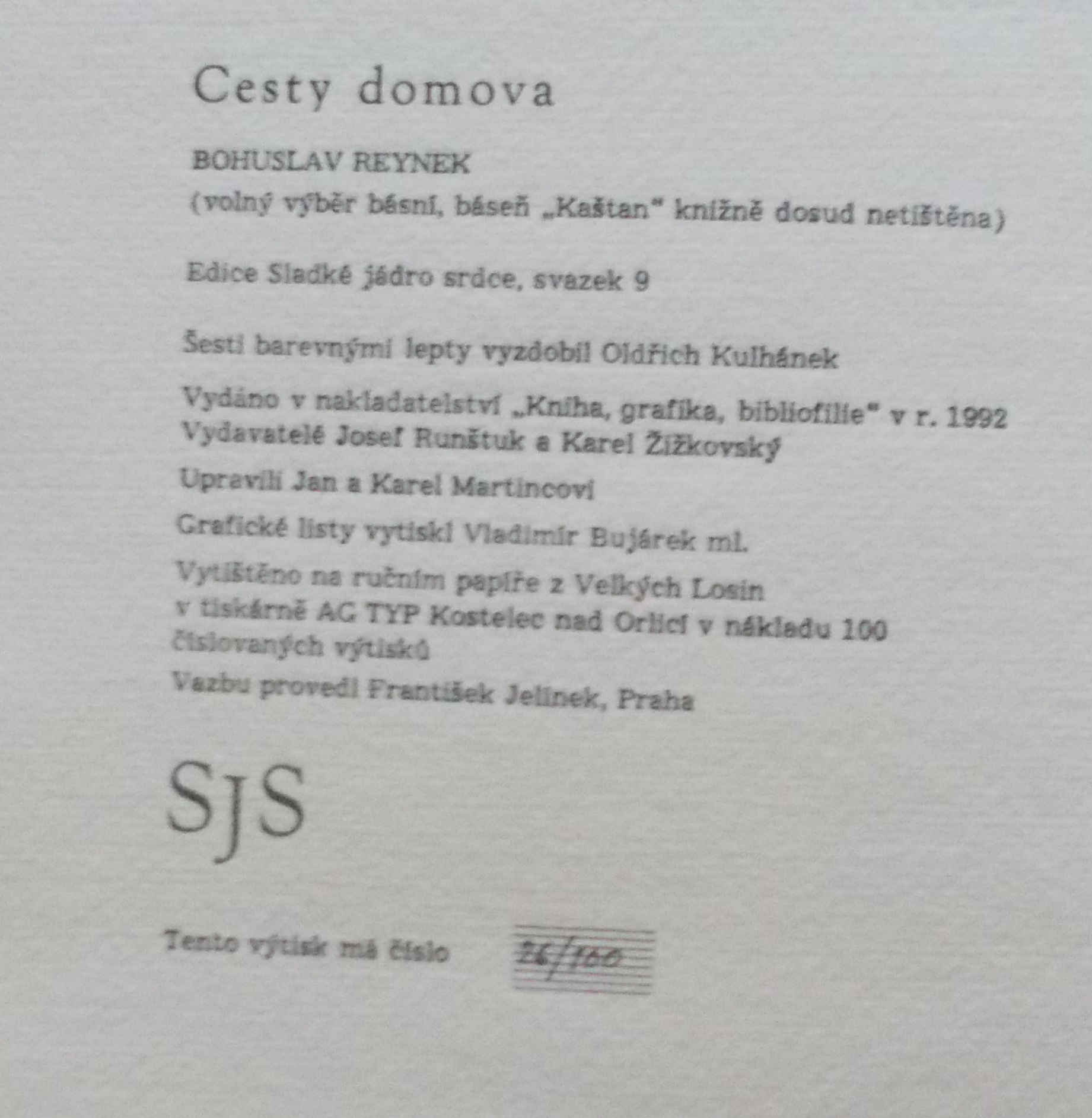 Bohuslav Reynek: Cesty domova 
