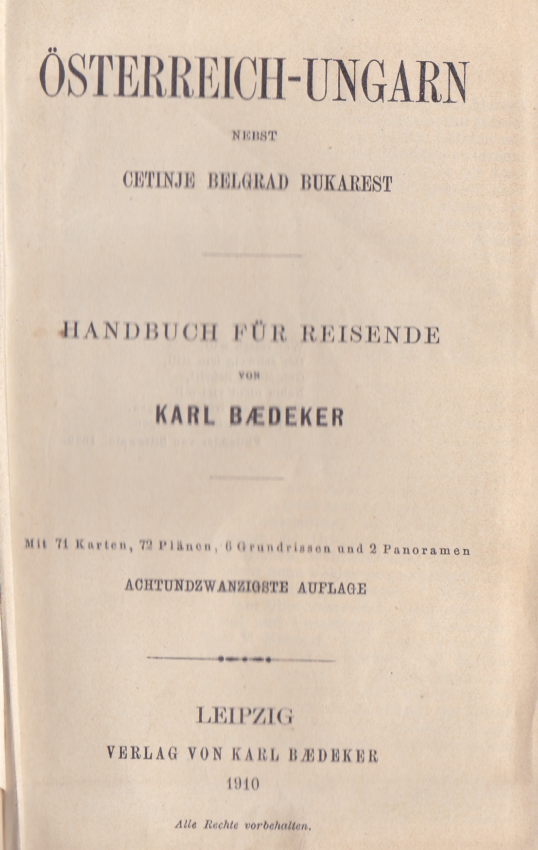 Karl Beadeker: Oesterriech-Ungarn