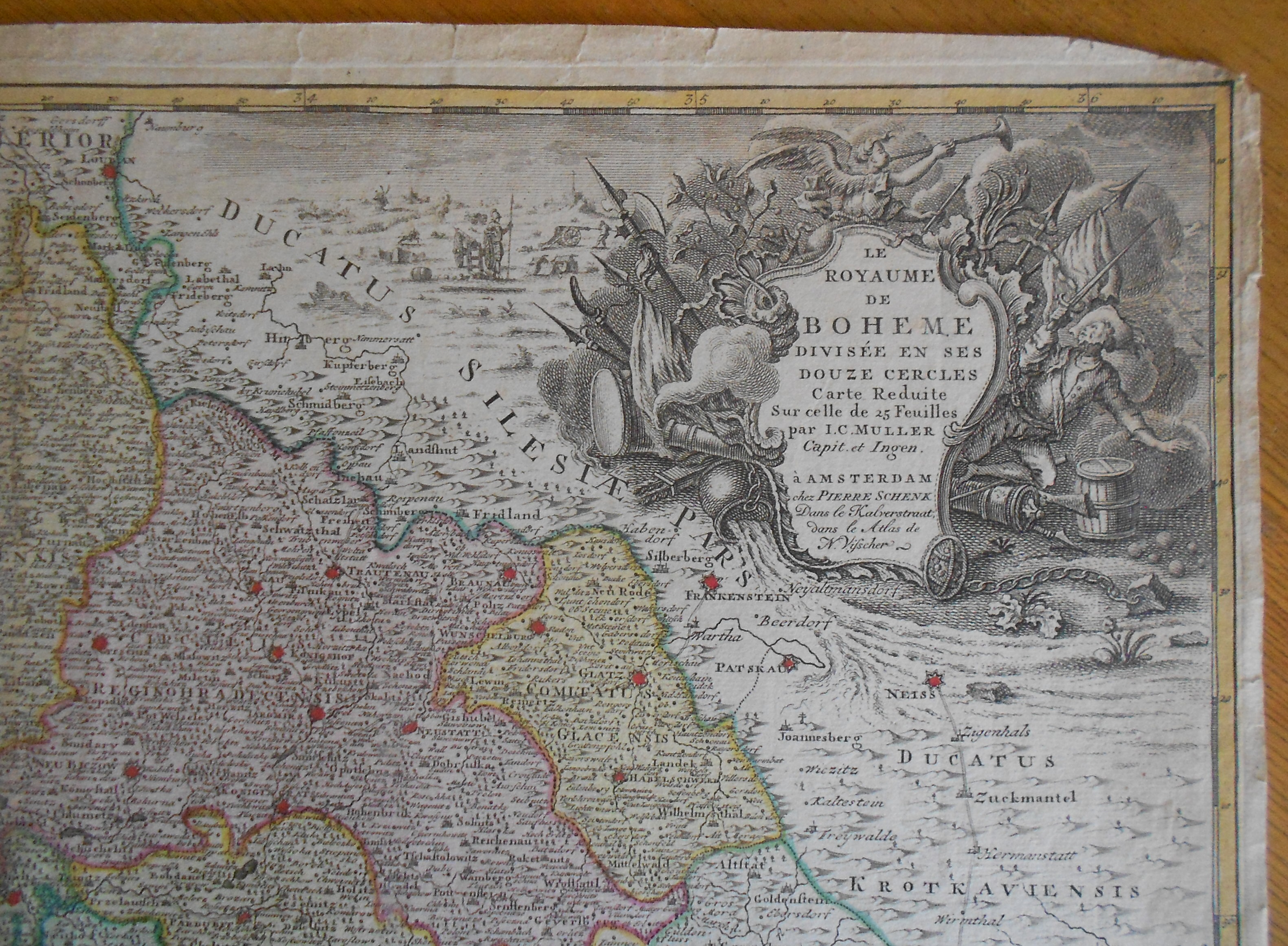 Pierre Schenk - mapa Čech ca.1730